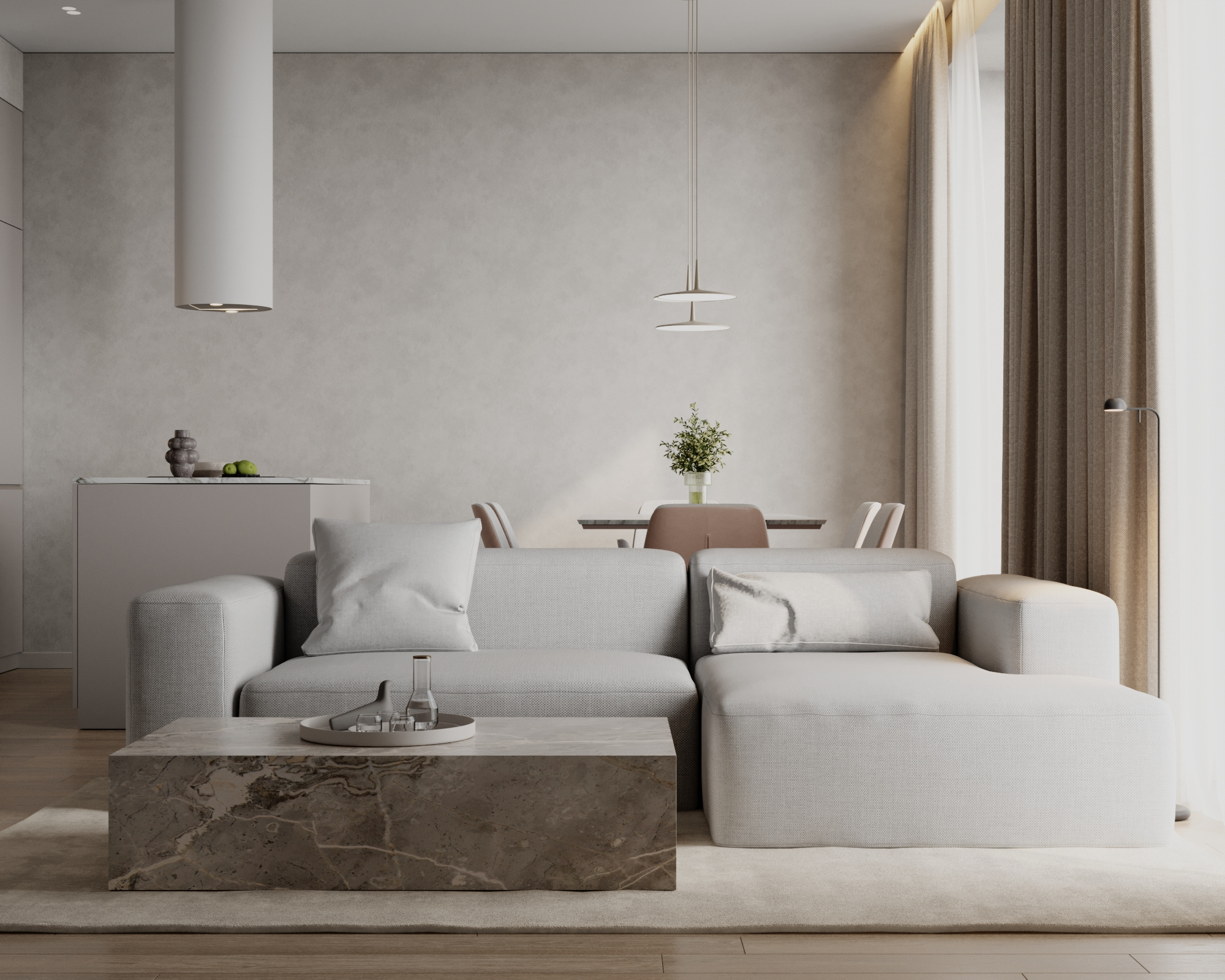 Дизайн квартиры 65 м² в стиле минимализм