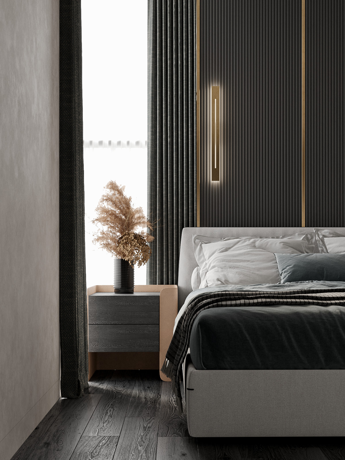 Dark bedroom