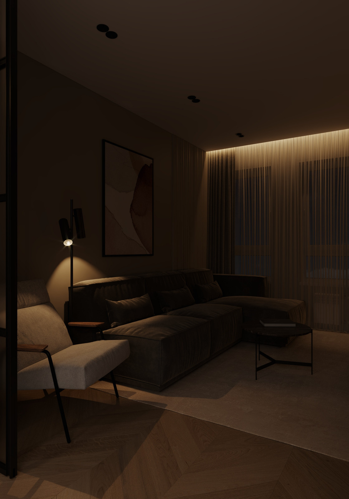 Гостиная (Трехкомнатная квартира, Пенза)