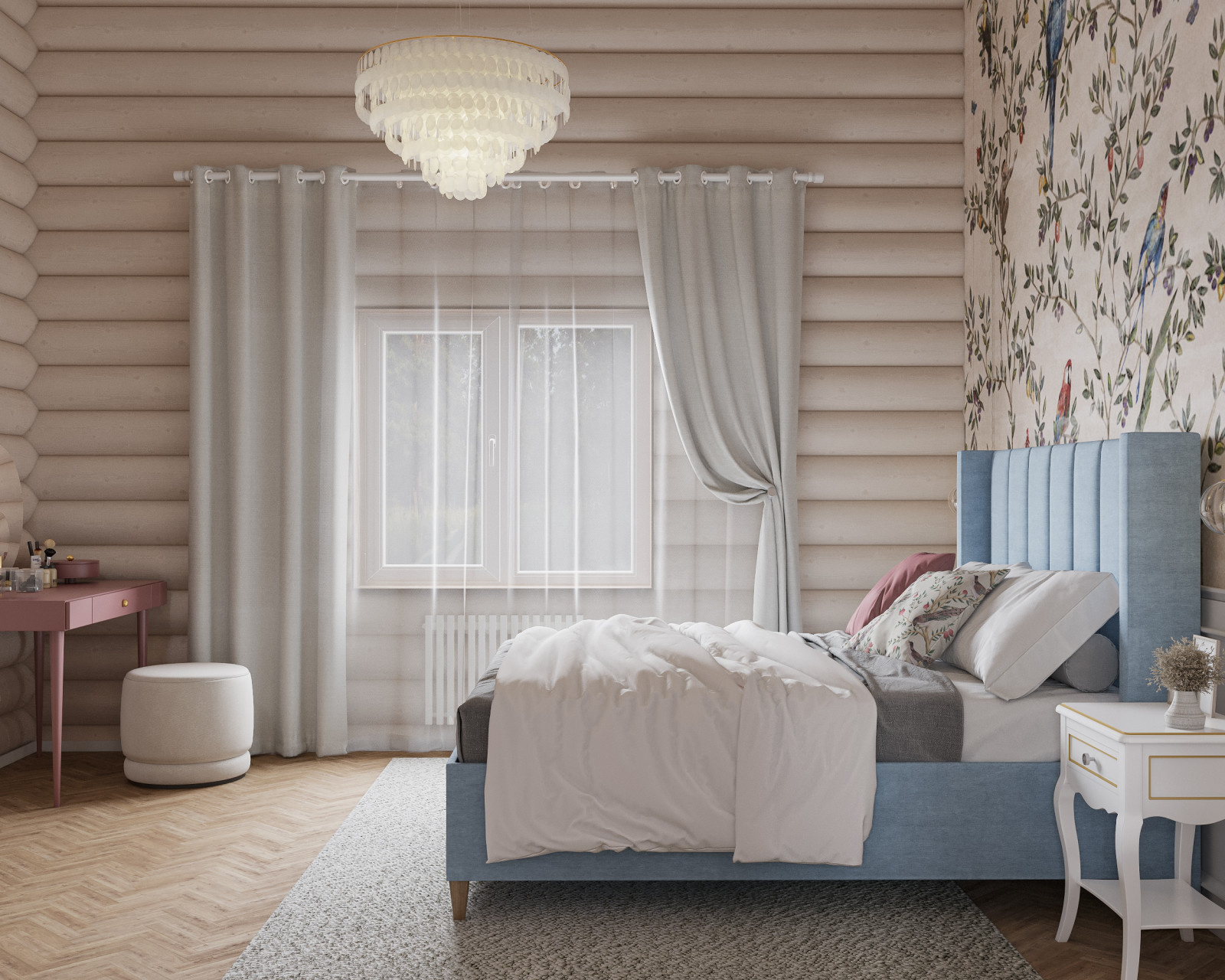 Авторский дом из бревна 135 м² для семьи с двумя детьми в КП Золотые Сосны