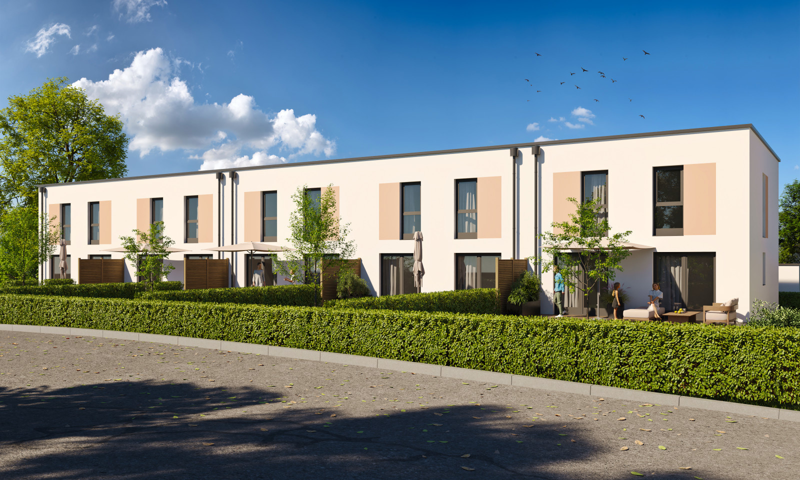 Blick auf das Haus von der Straße