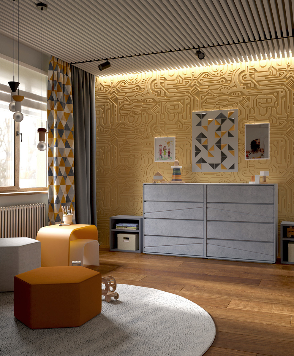 Квартира в темных оттенках, 90 м2