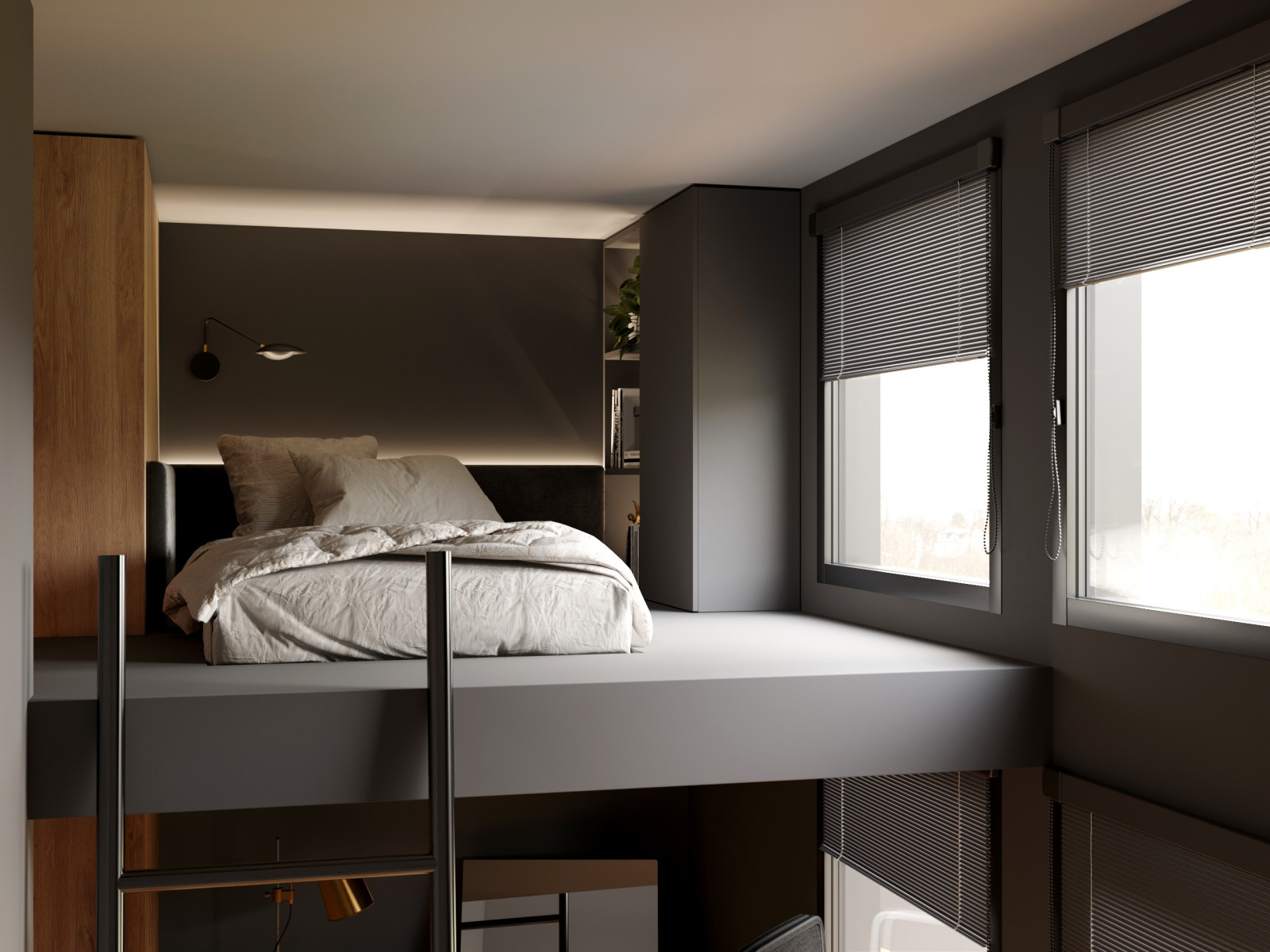 Квартира в темных оттенках, 90 м2