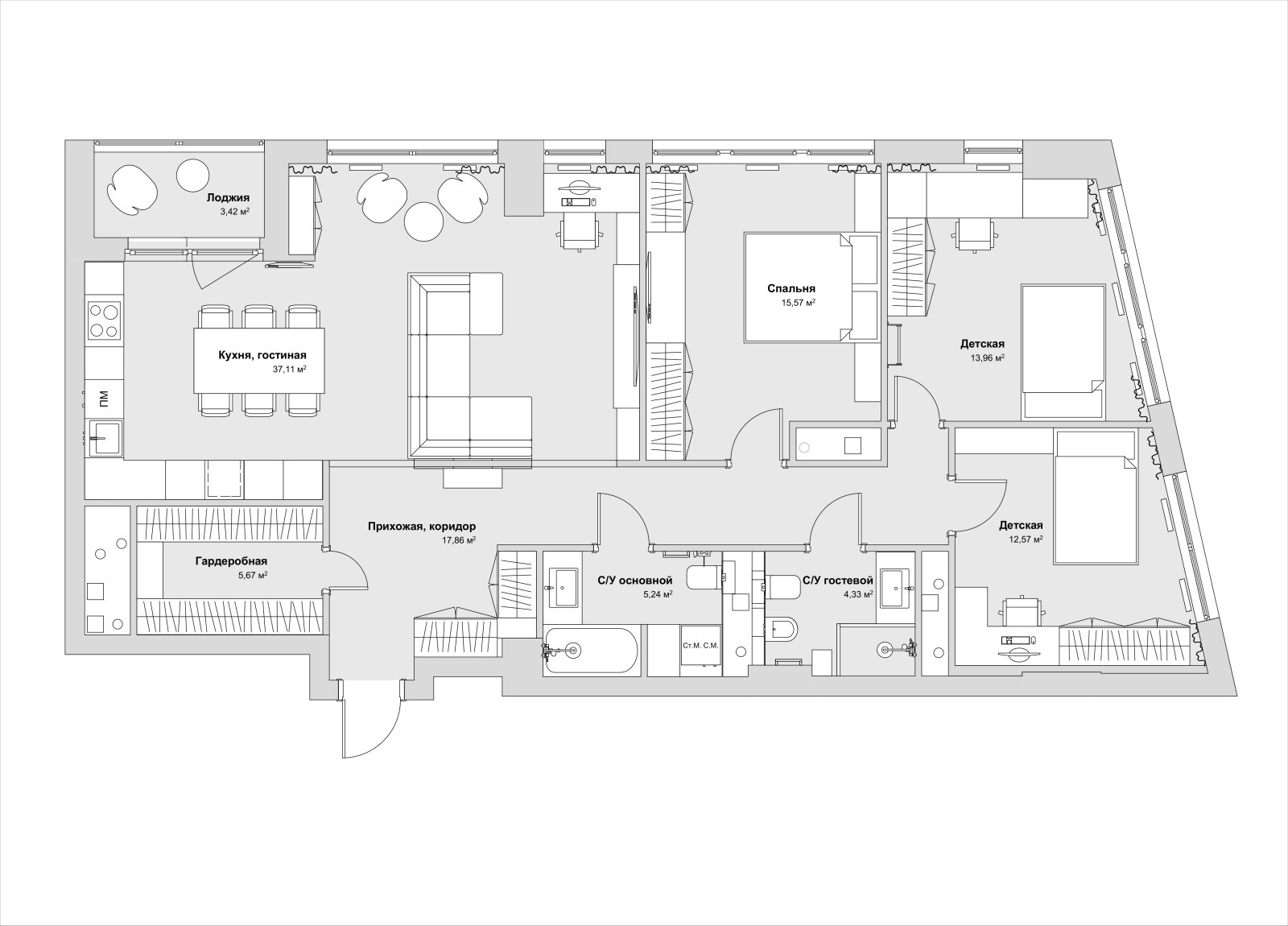 ЖК "Утёсов" 116 м²