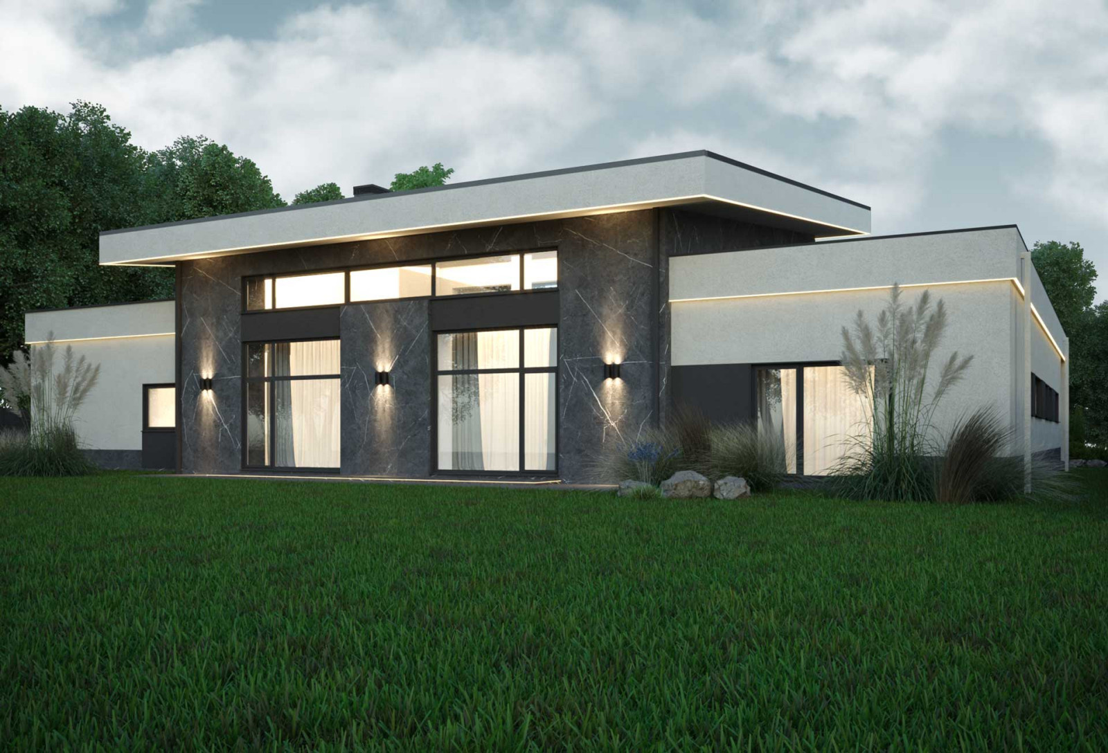 Индивидуальный проект дома в пос. Монетный monochromehouse 400 m2.