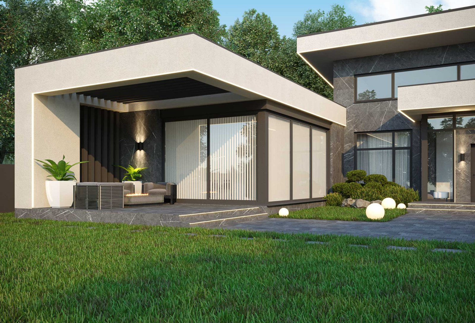 Индивидуальный проект дома в пос. Монетный monochromehouse 400 m2.