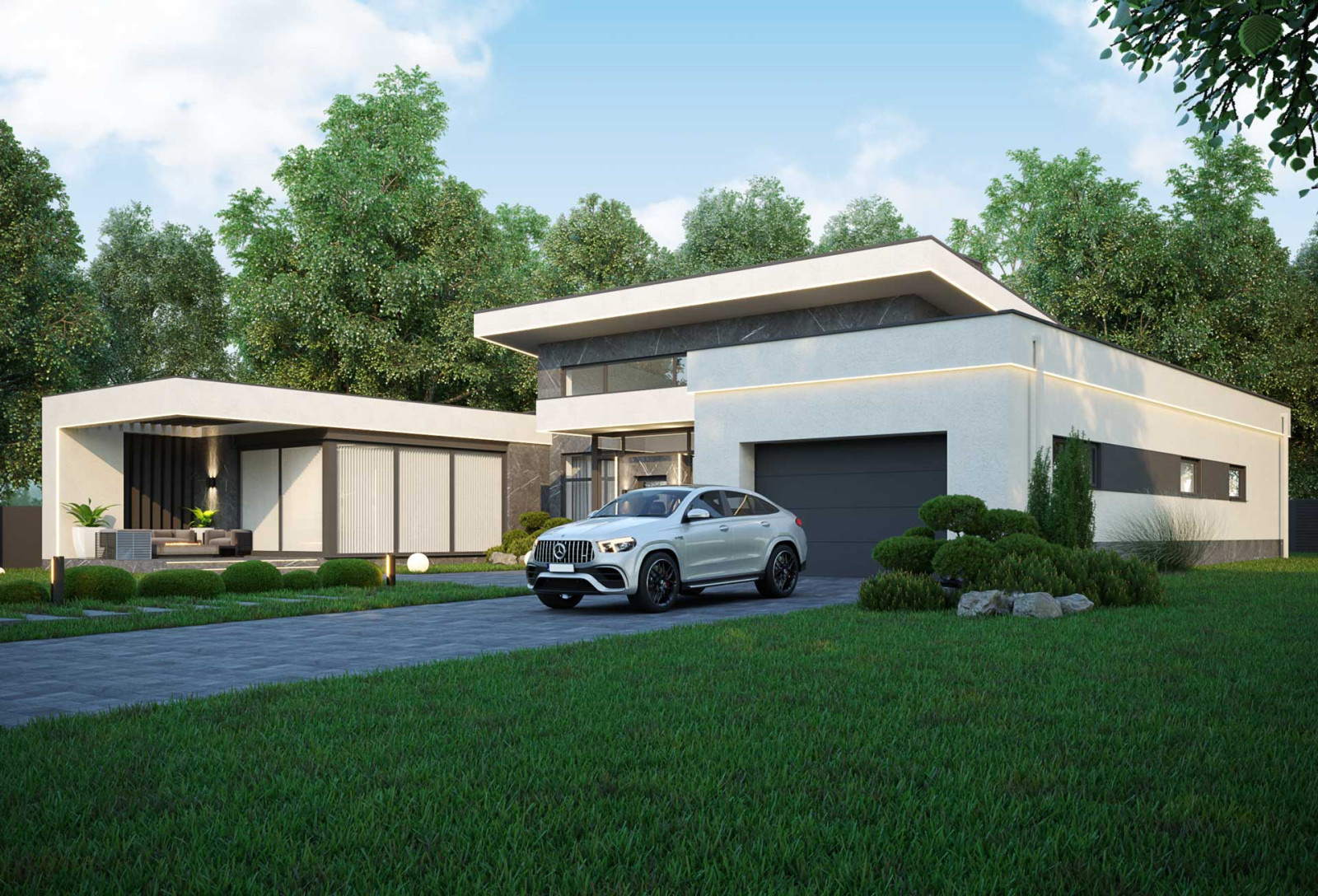 Индивидуальный проект дома в пос. Монетный monochromehouse 400 m2.