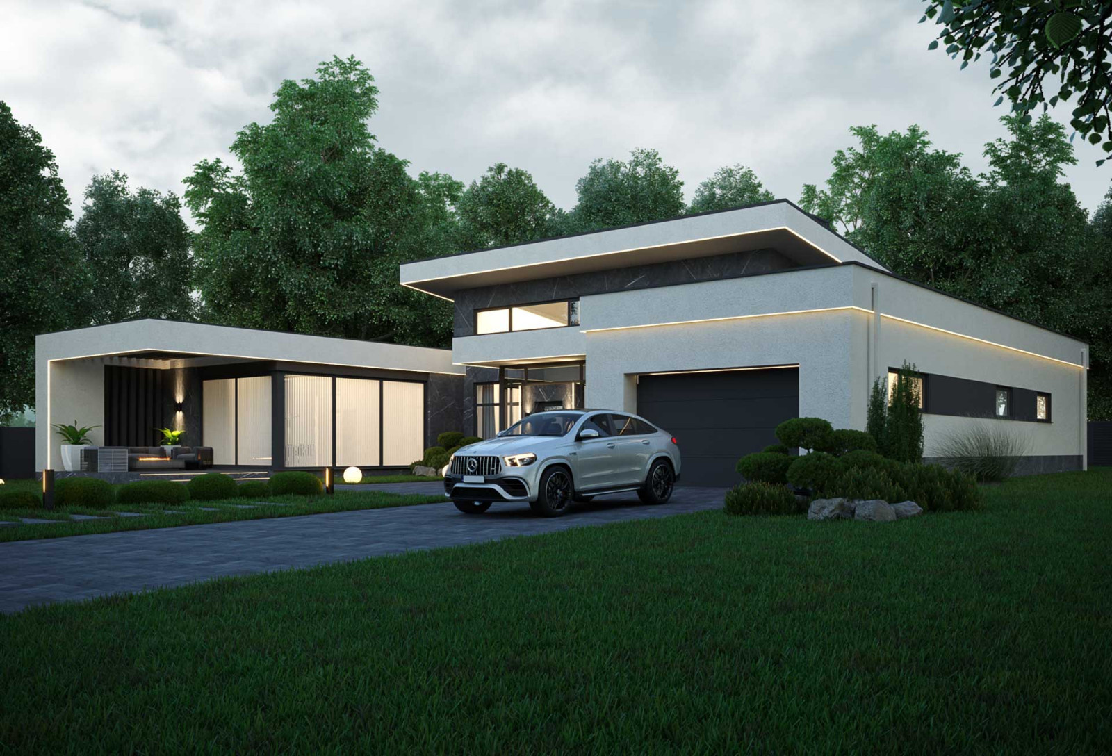 Индивидуальный проект дома в пос. Монетный monochromehouse 400 m2.