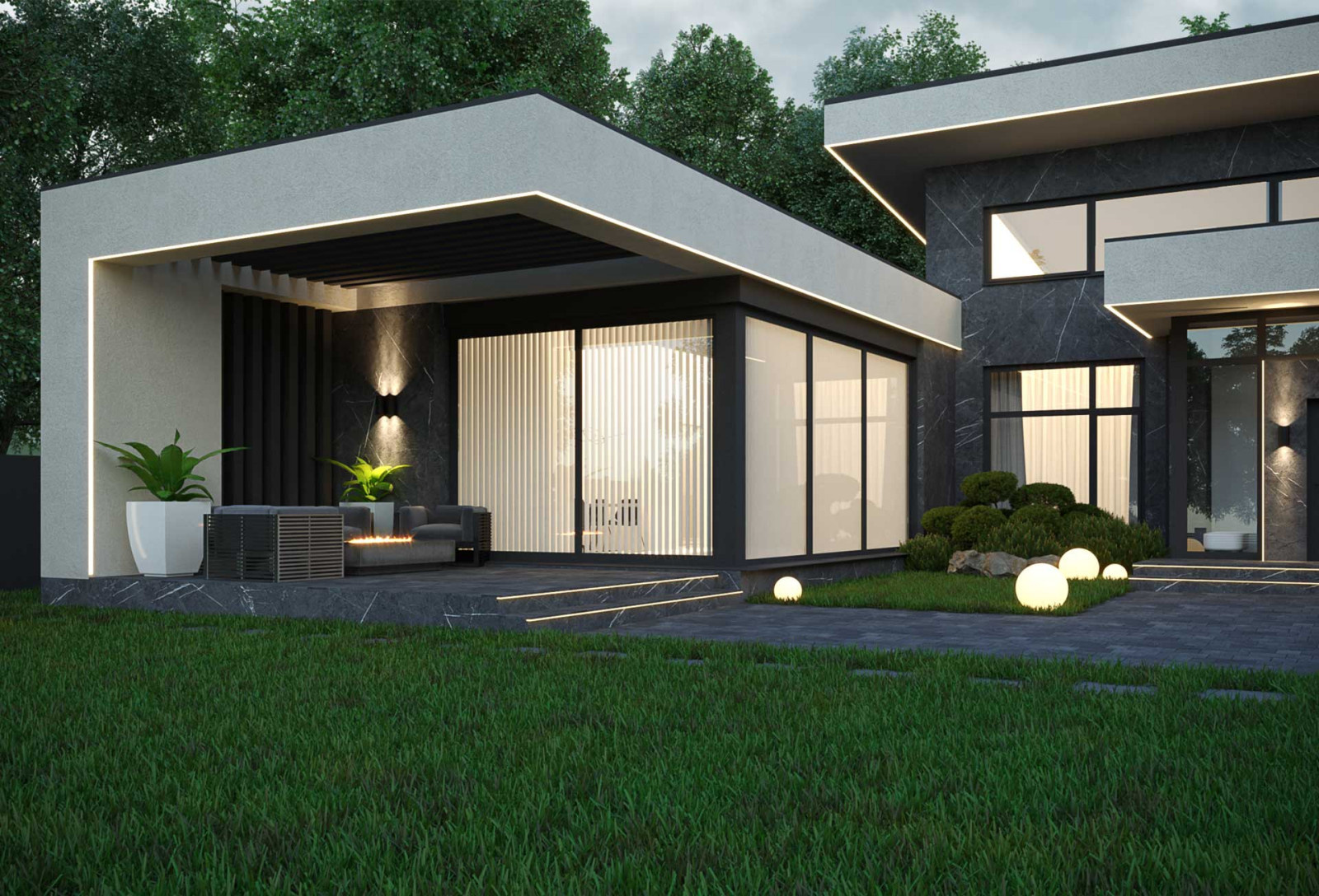 Индивидуальный проект дома в пос. Монетный monochromehouse 400 m2.