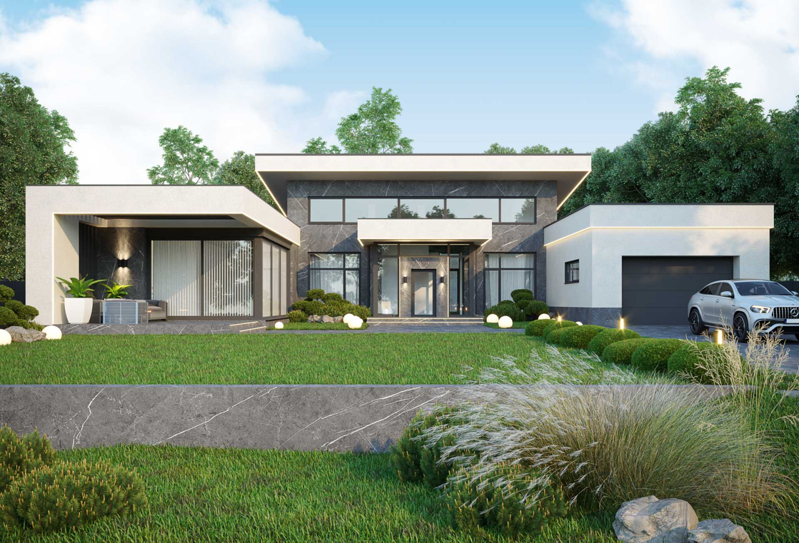 Индивидуальный проект дома в пос. Монетный monochromehouse 400 m2.