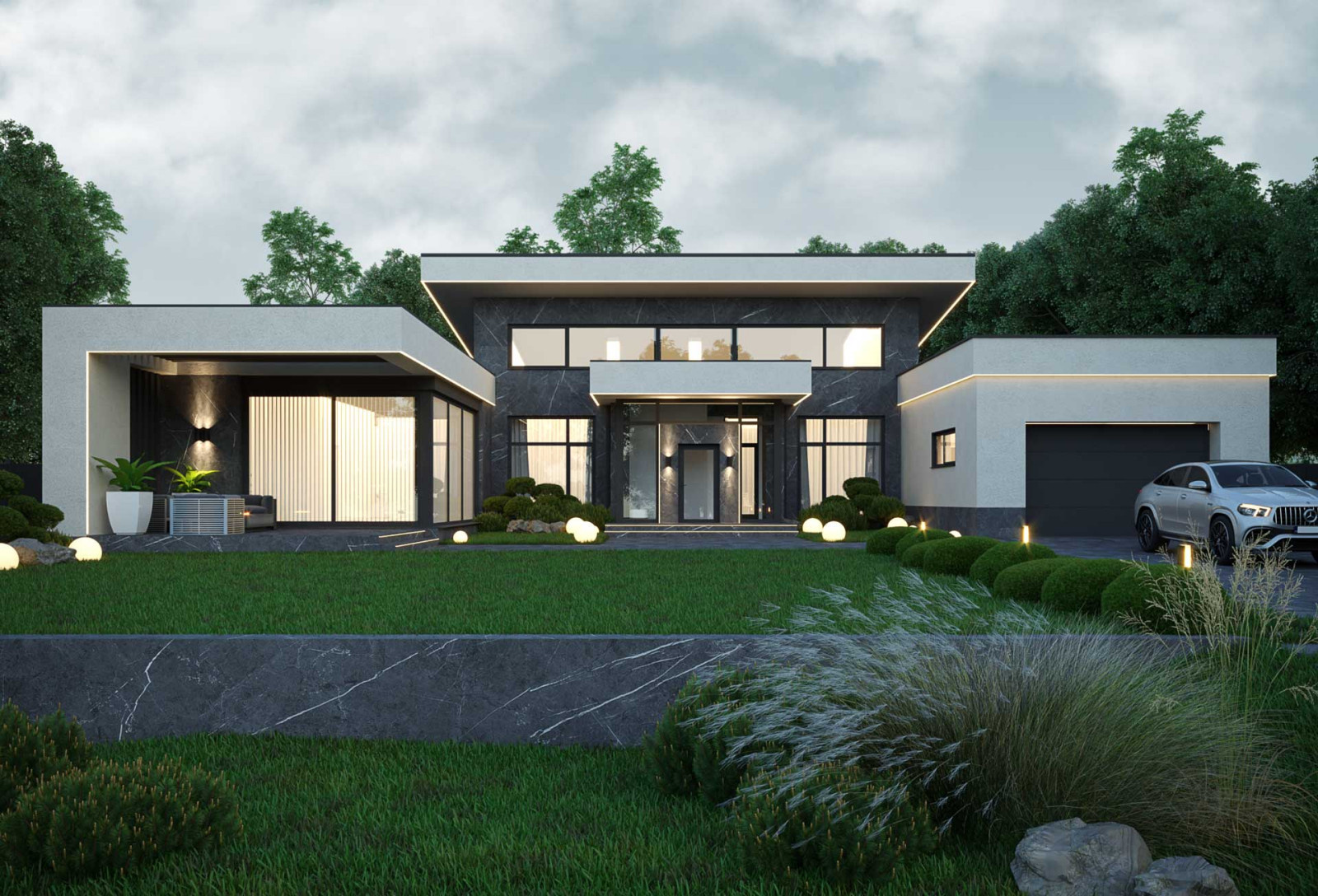 Индивидуальный проект дома в пос. Монетный monochromehouse 400 m2.