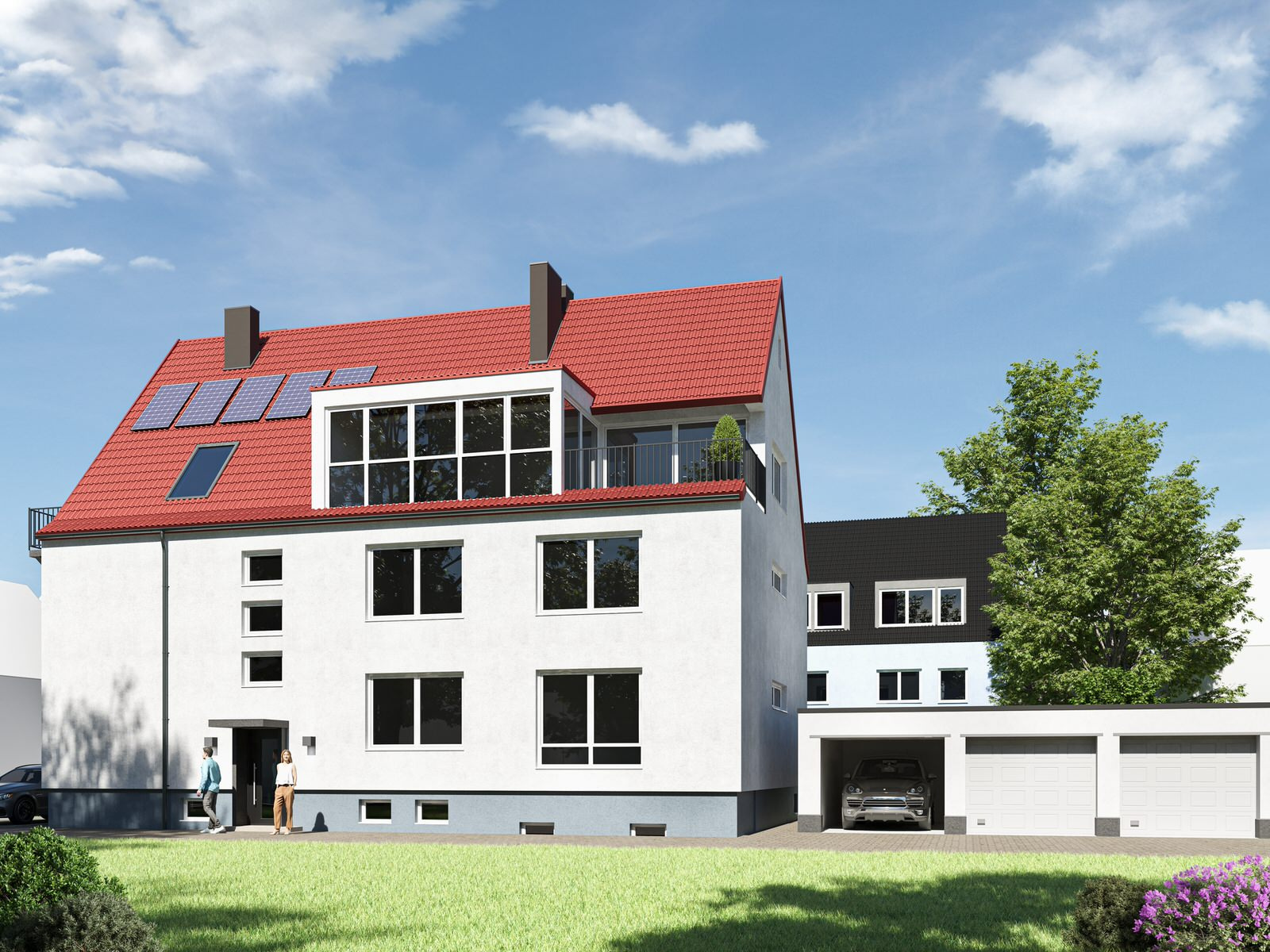 Seitenansicht des Hauses