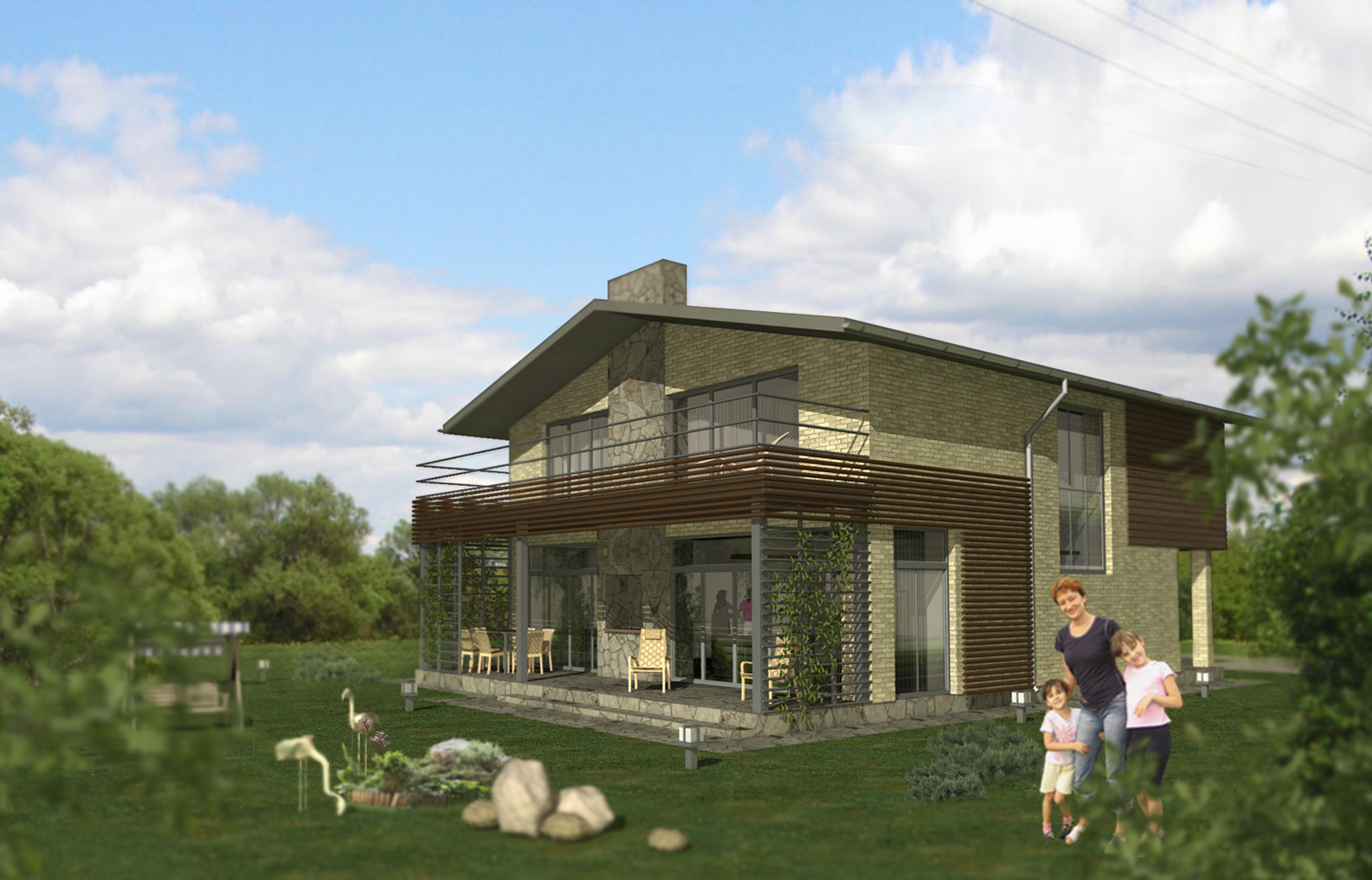 Архитектурный проект дома 230 м.кв. Раменский район.
