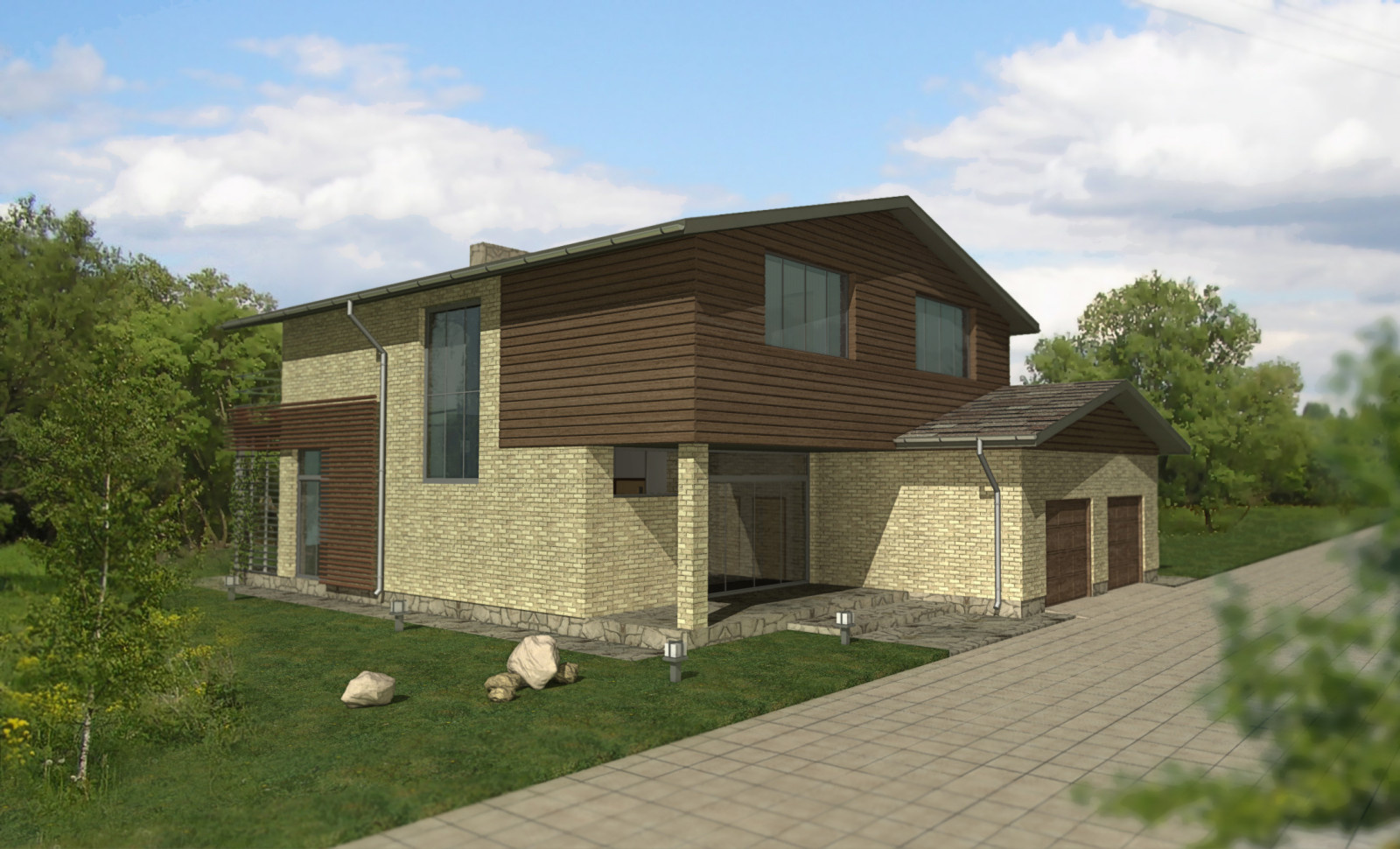Архитектурный проект дома 230 м.кв. Раменский район.