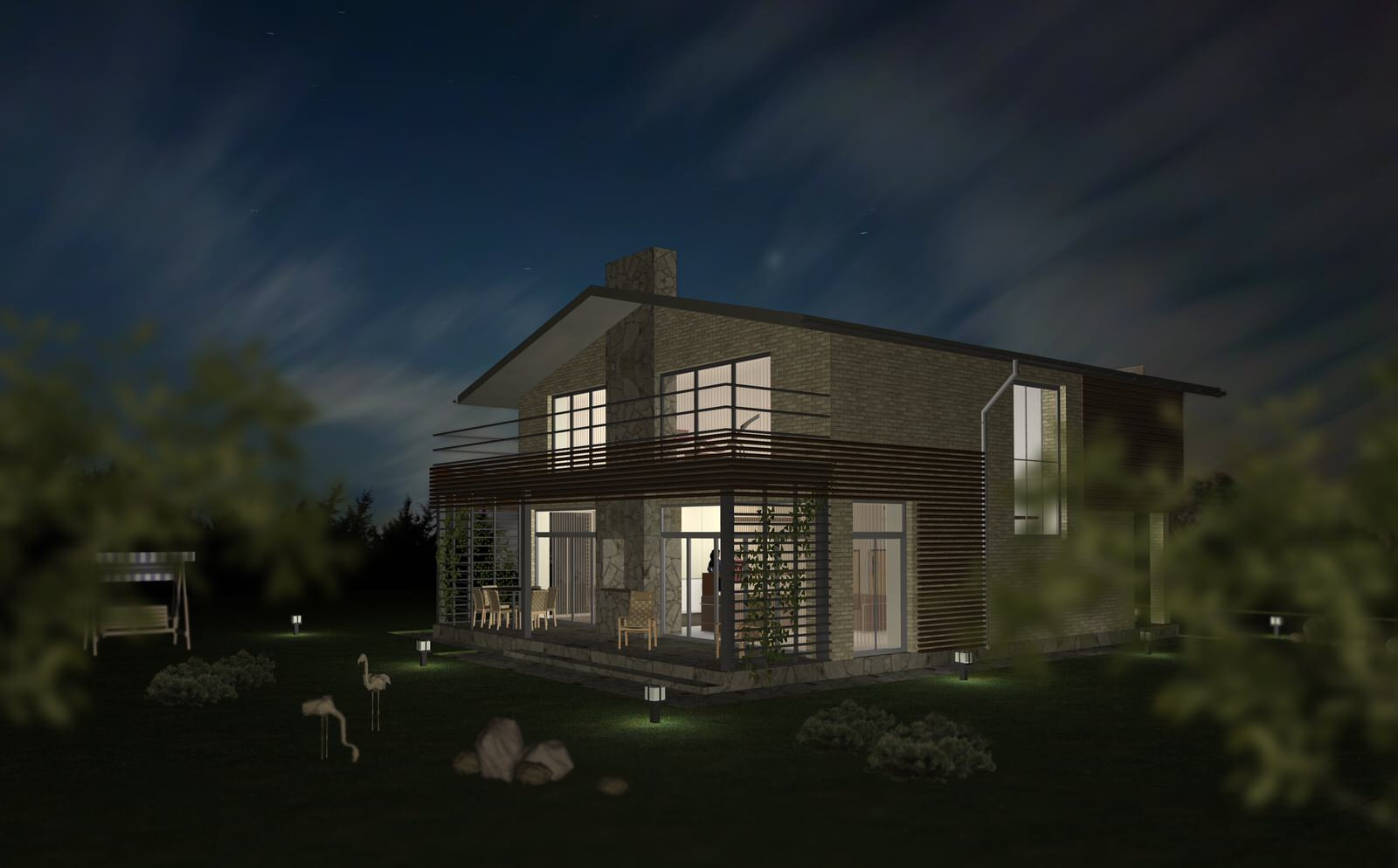 Архитектурный проект дома 230 м.кв. Раменский район.