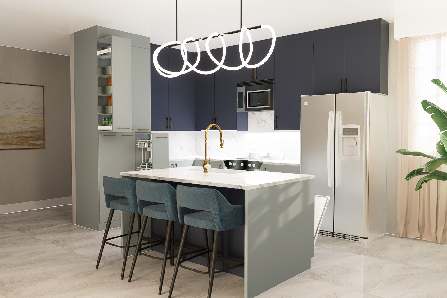 Die Küchen im Texas USA 2023. The kitchens in Texas 2023 (Render)