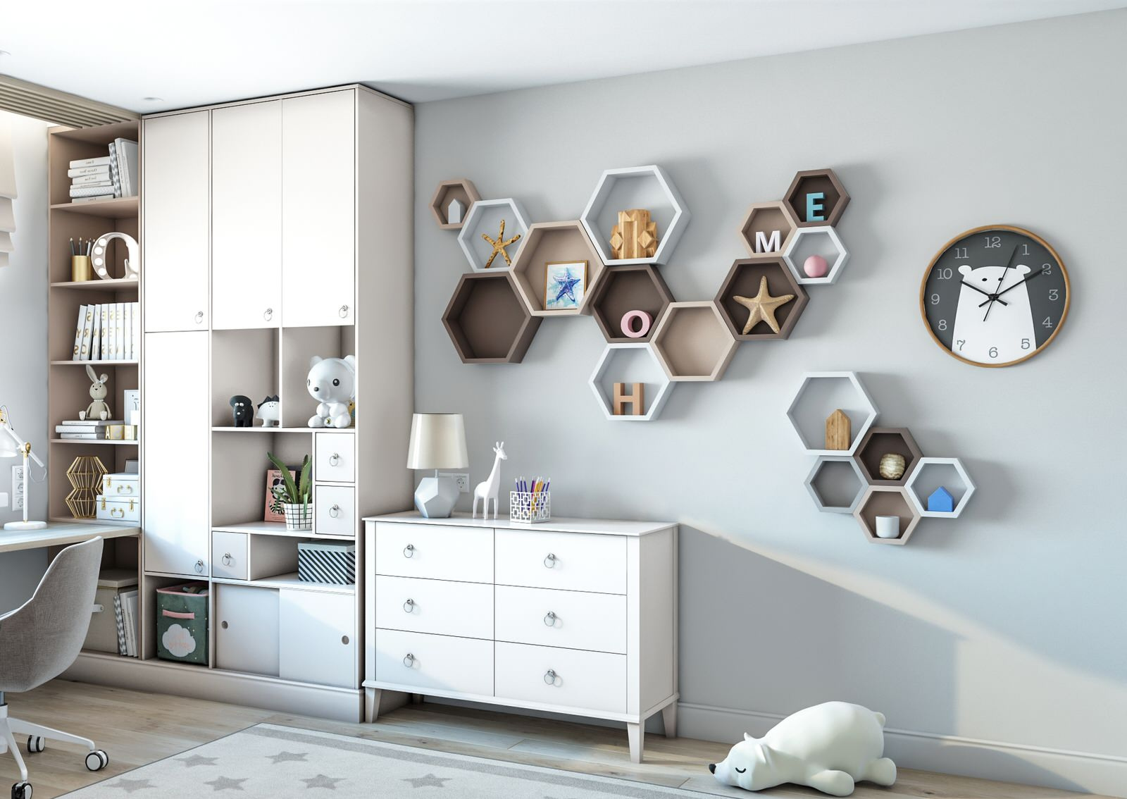 Дизайн интерьера детской 18м2