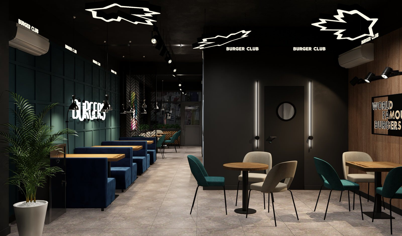 Дизайн проект ресторана «Burger Club» в Москве