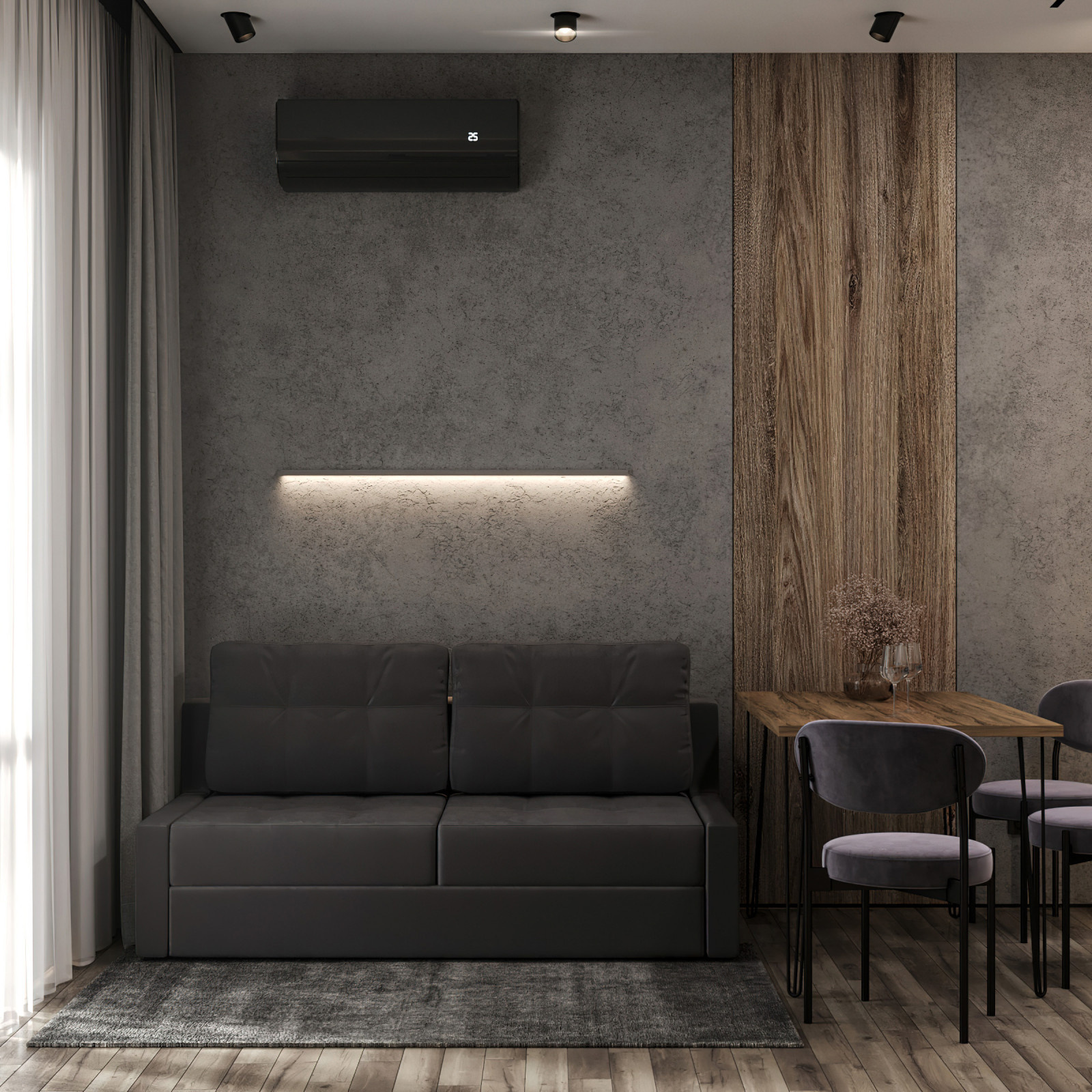 9. Gray house. Кухня-гостиная