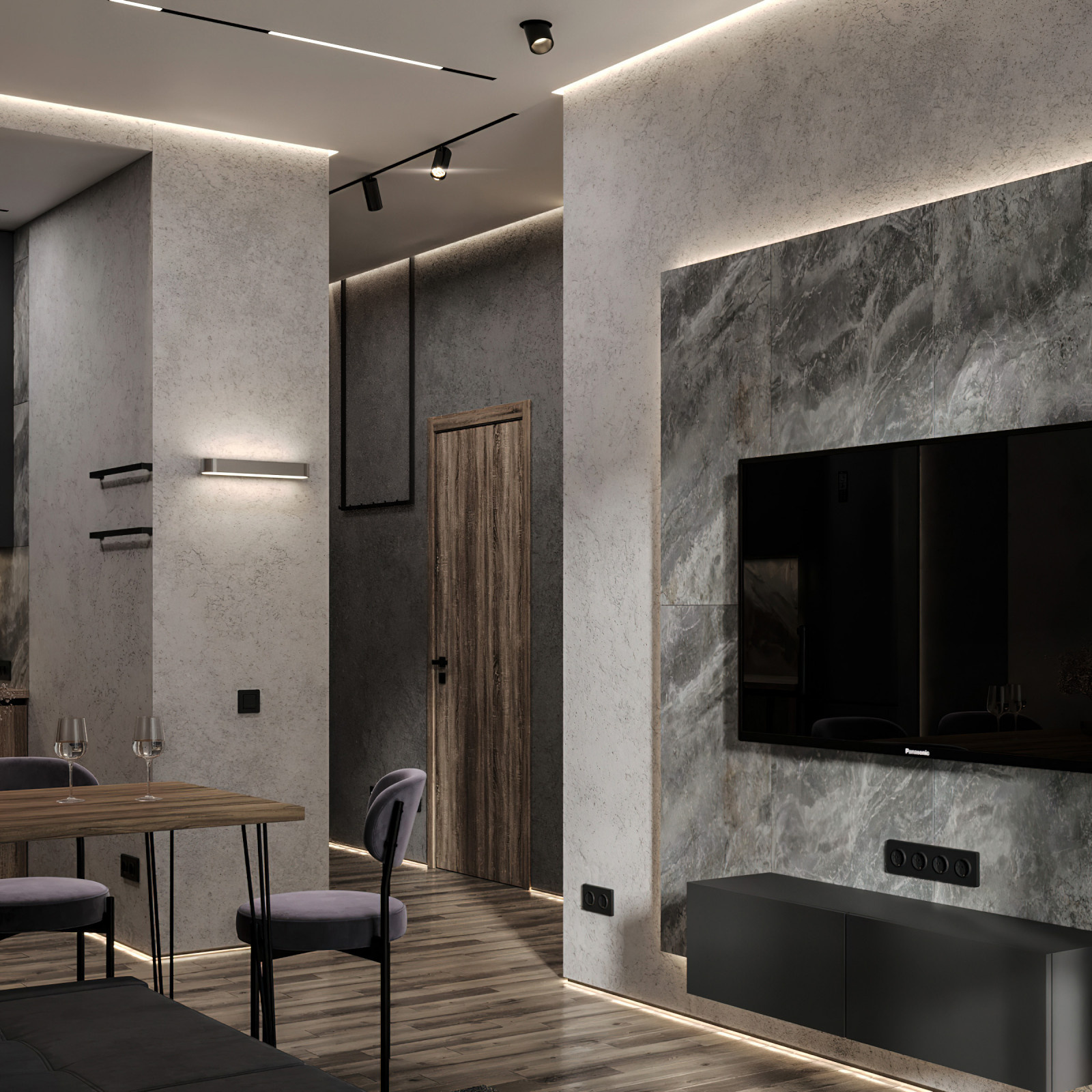 9. Gray house. Кухня-гостиная