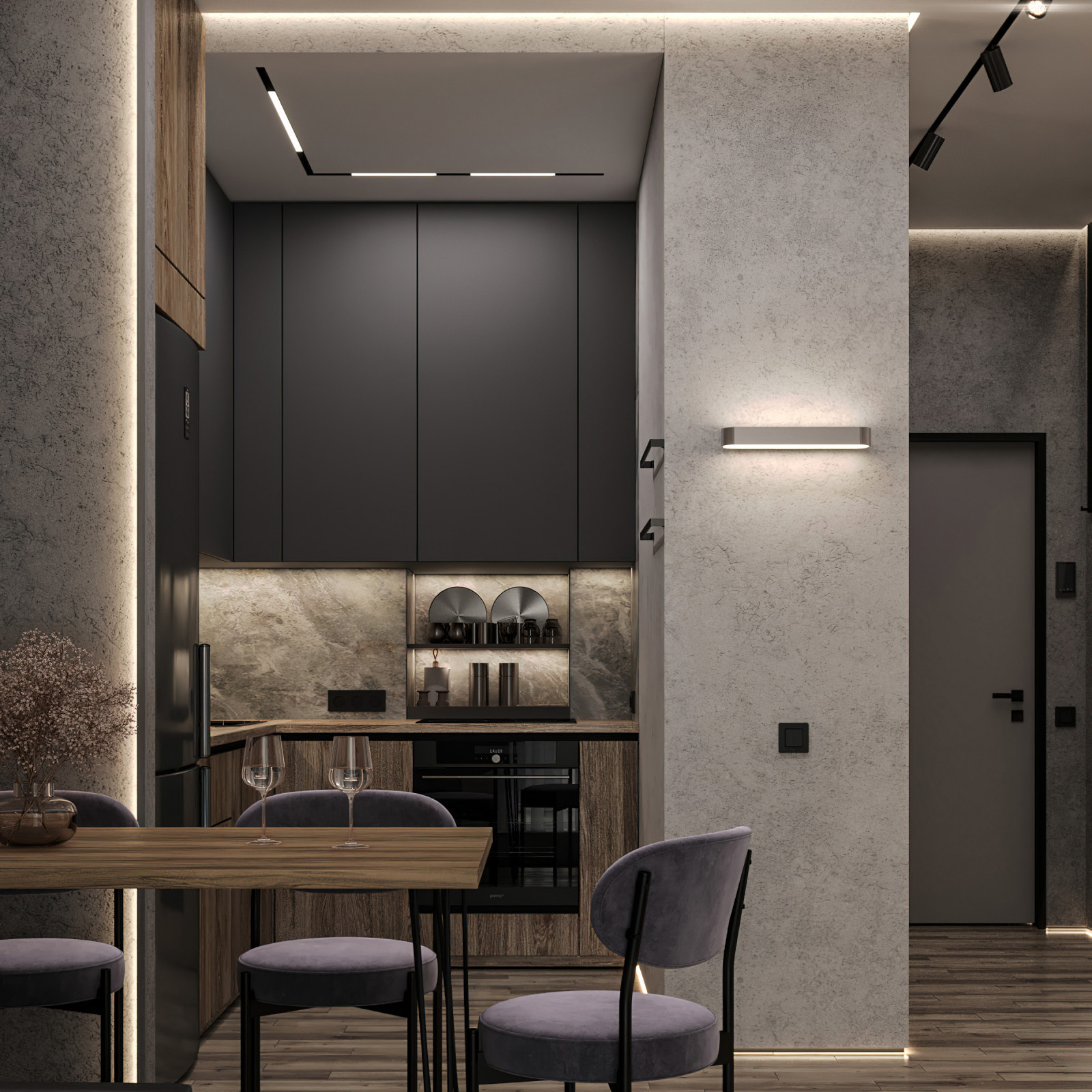 9. Gray house. Кухня-гостиная