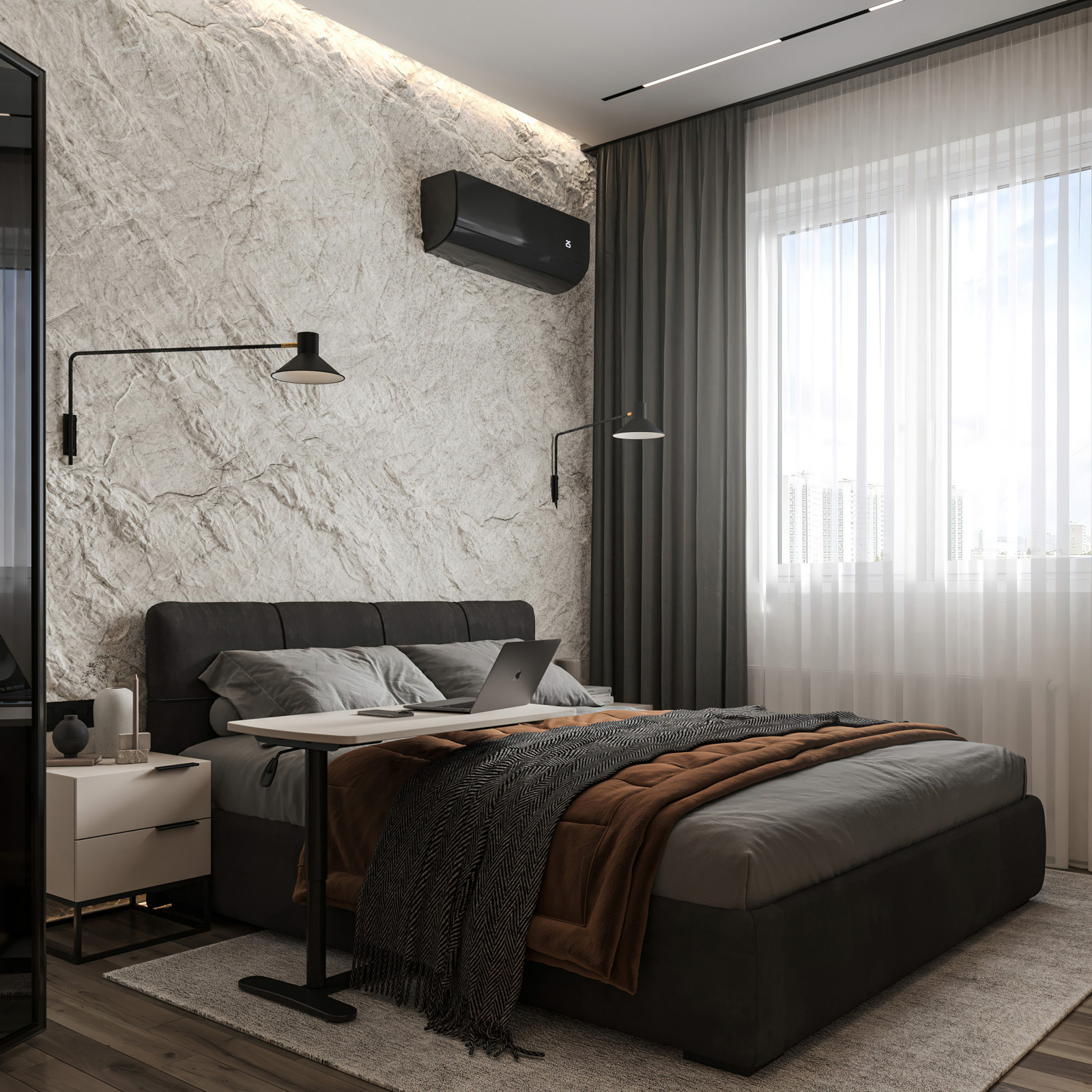 9. Gray house. Спальня