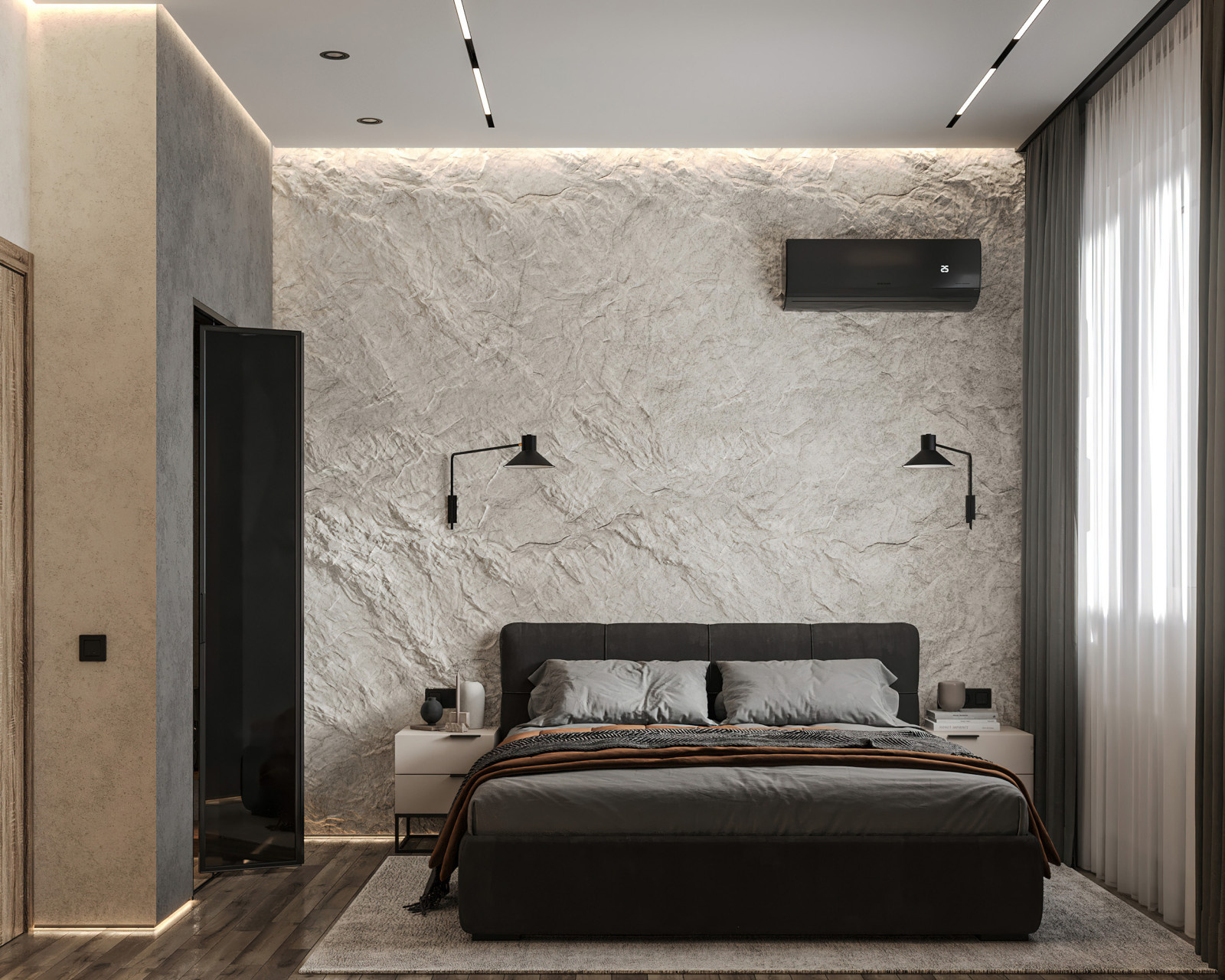 9. Gray house. Спальня