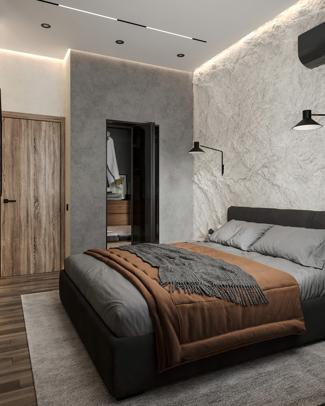 9. Gray house. Спальня