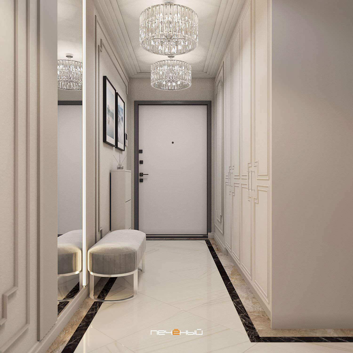 2024 Дизайн 3-комн. квартиры в стиле классика, 65 м², Москва, ЖК Life-Варшавская
