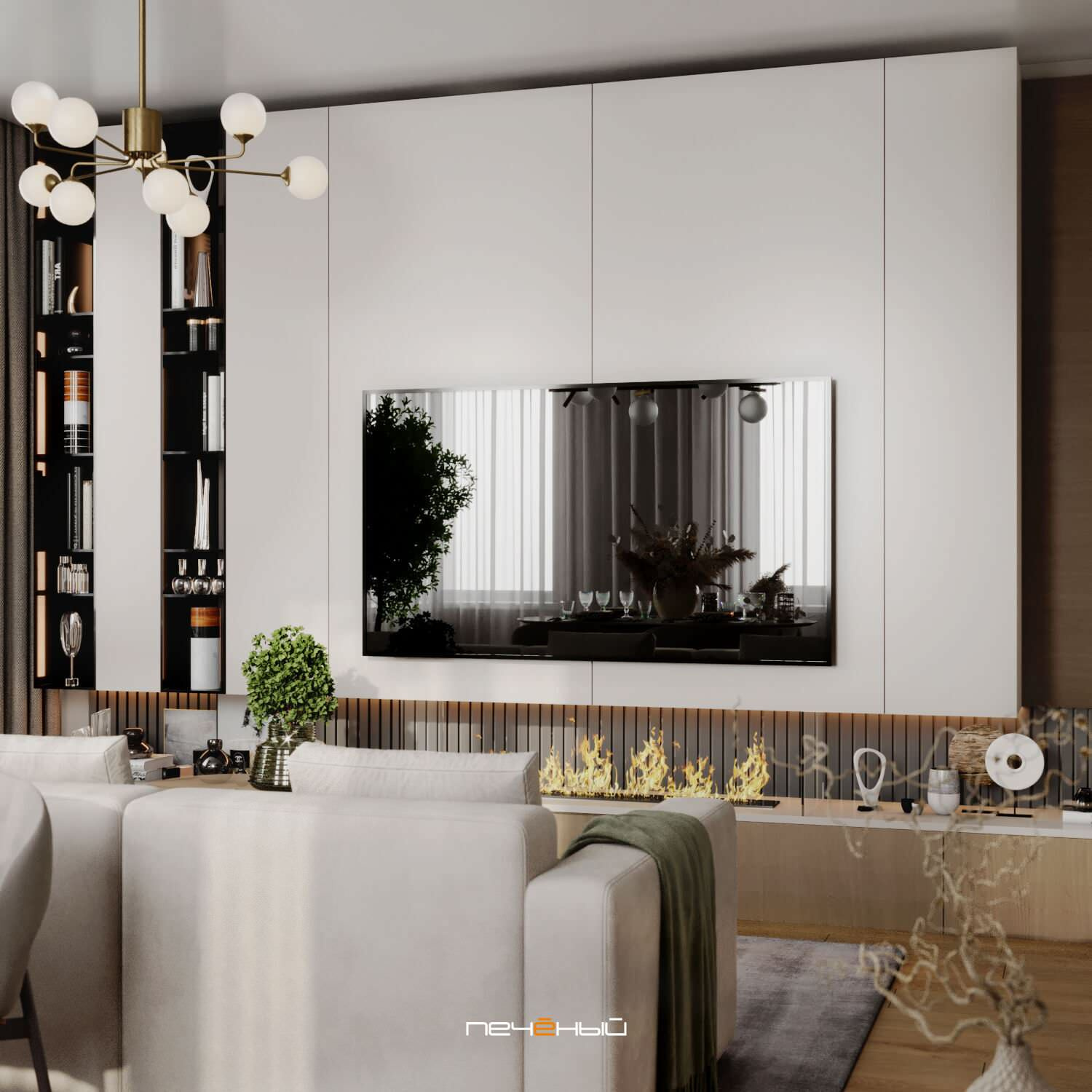 2024 Дизайн евротрёшки в современном стиле, 90 м², Москва, ЖК TopHills