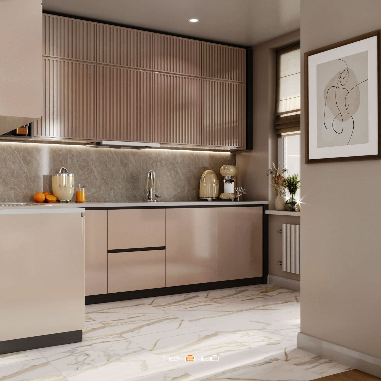 2024 Дизайн евротрёшки в современном стиле, 90 м², Москва, ЖК TopHills