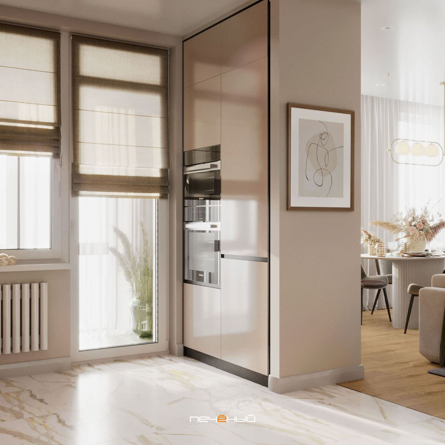 2024 Дизайн евротрёшки в современном стиле, 90 м², Москва, ЖК TopHills