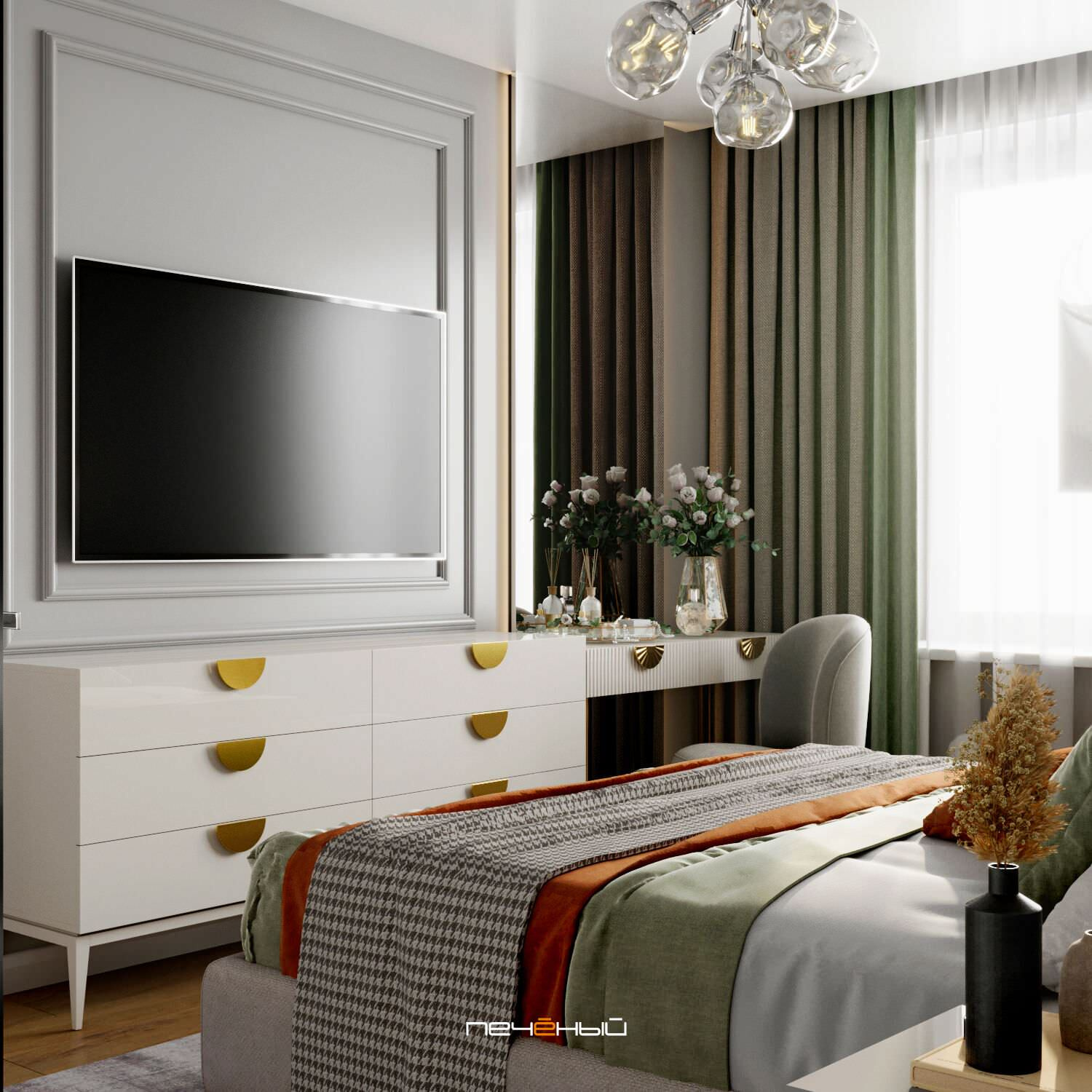 2024 Дизайн евротрёшки в современном стиле, 90 м², Москва, ЖК TopHills