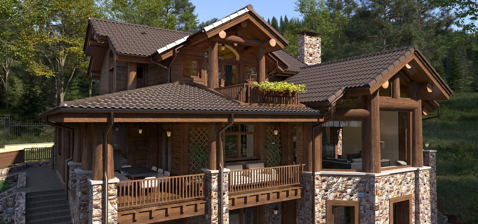 Частный дом в горном Американском стиле