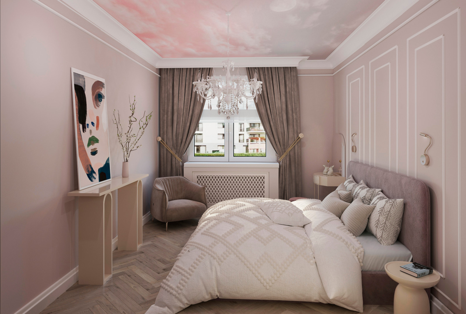Schlafzimmer in Vierzimmerwochnung, 108gm. Berlin.