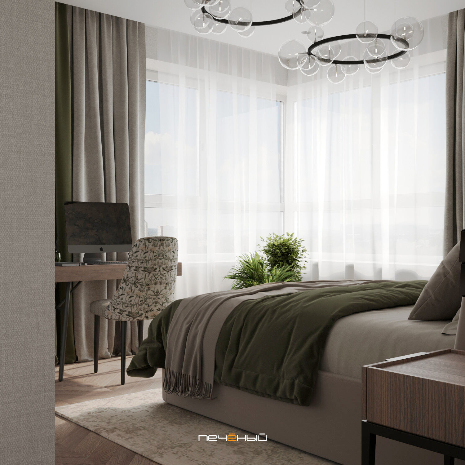 2024 Дизайн 3-комн. квартиры 60 м² в современном стиле, Москва, ЖК Vangarden