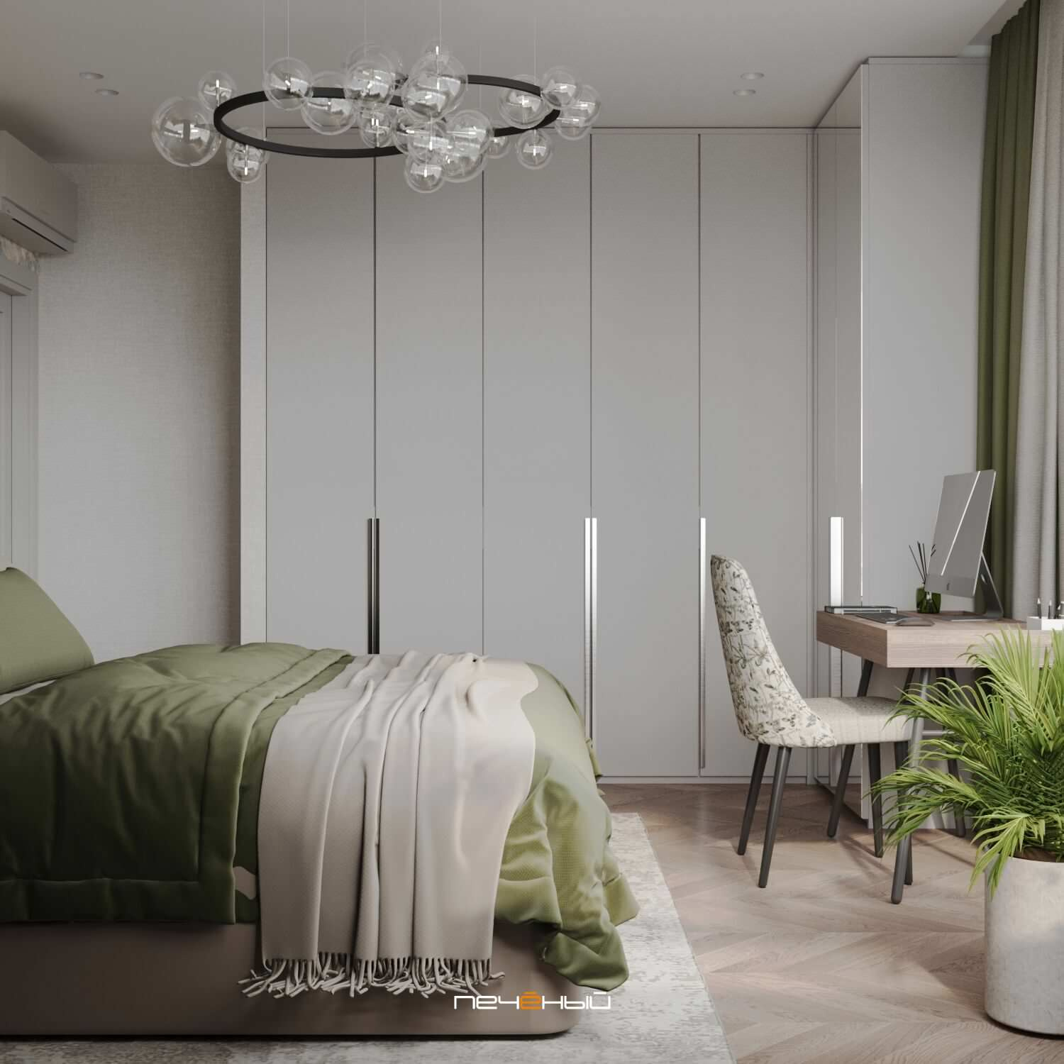 2024 Дизайн 3-комн. квартиры 60 м² в современном стиле, Москва, ЖК Vangarden