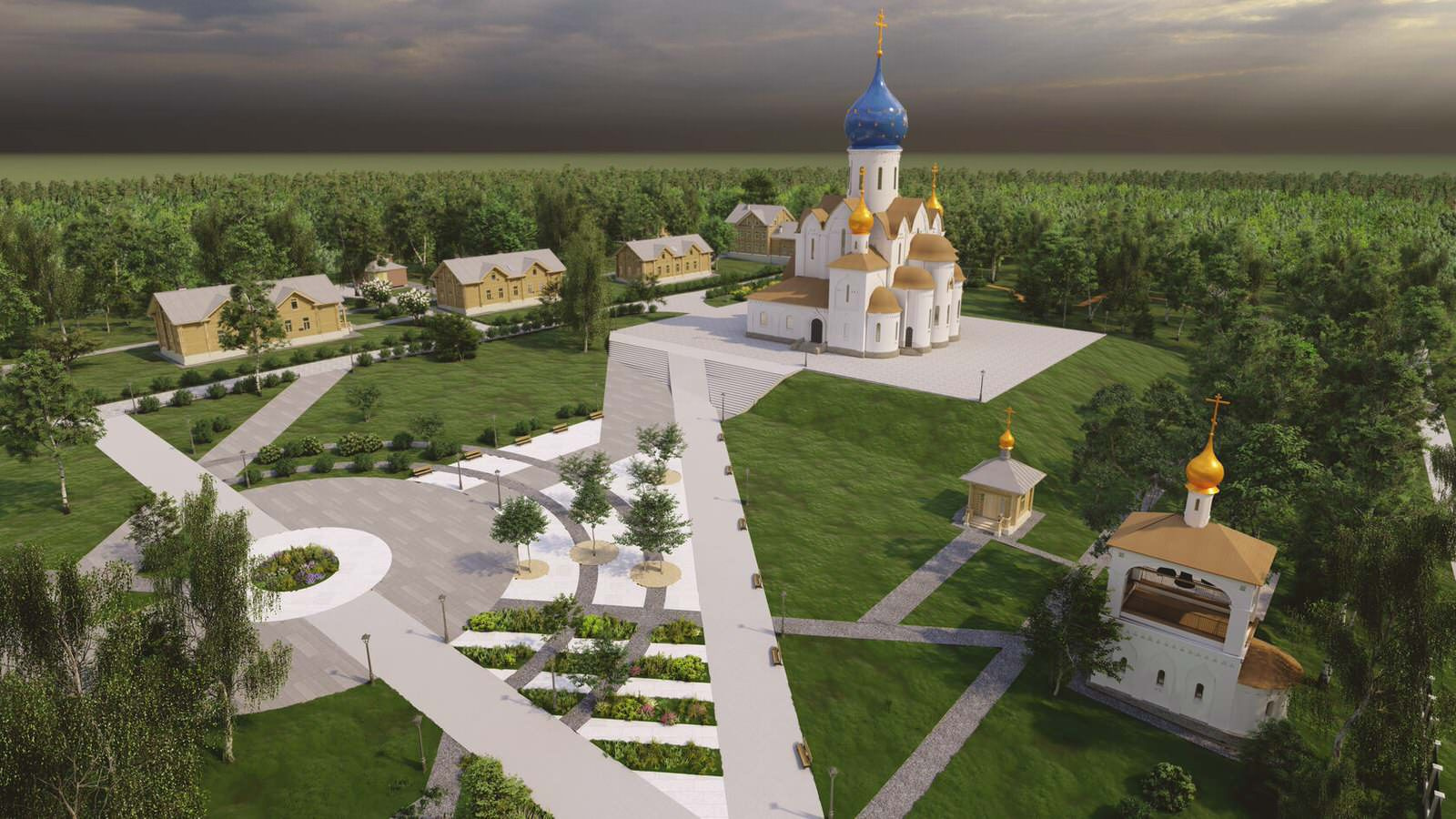 Храм Успения Пресвятой Богородицы и объекты внешней инфраструктуры Мужского мона