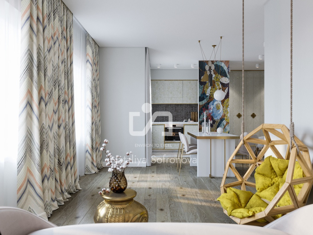 Living room in Studio apartment
