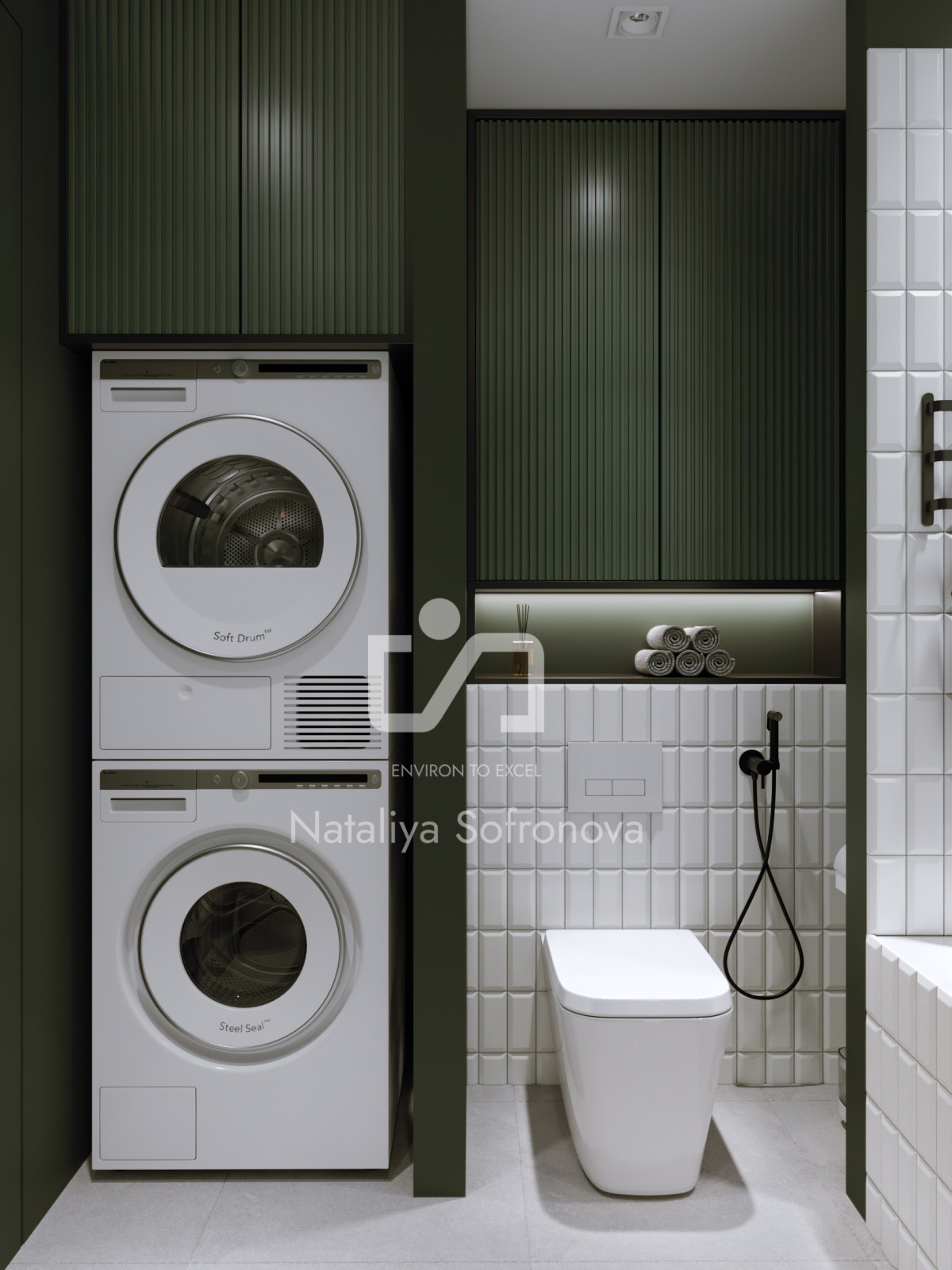 Deep Green Bathroom