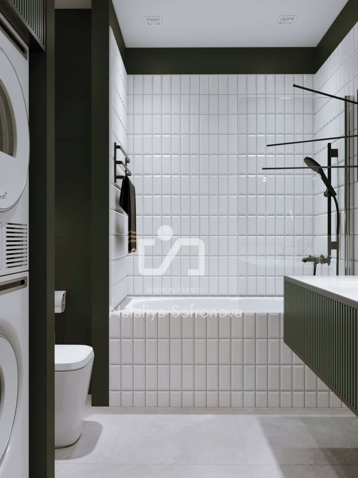 Deep Green Bathroom