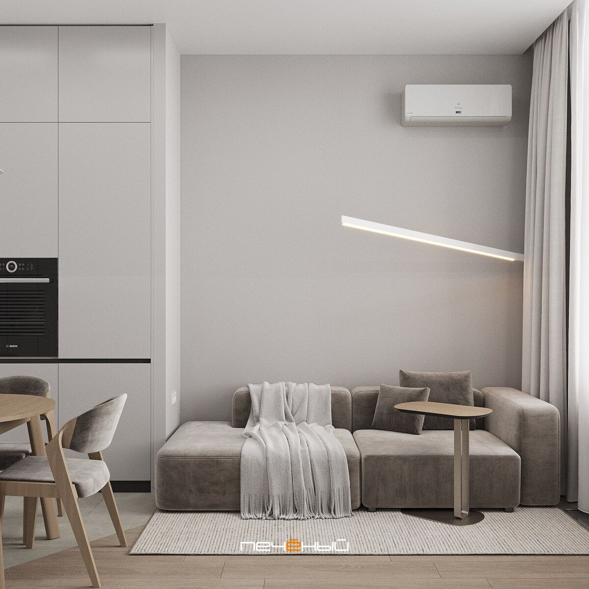 2024 Дизайн 3-комн. квартиры 81 м² в современном стиле, Москва, ЖК Twice