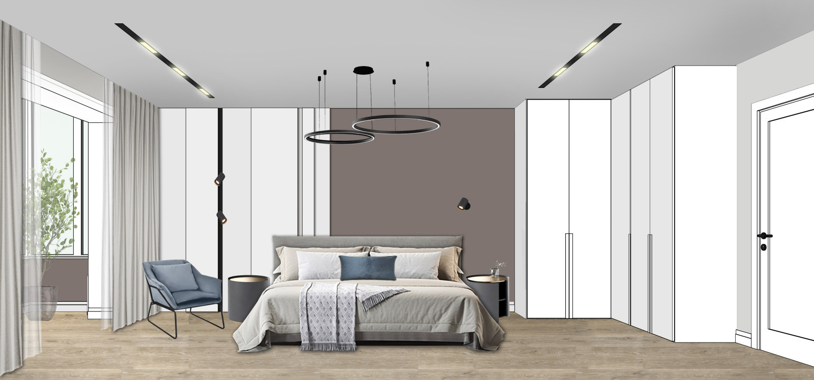Коллажи спальни их проекта "Жемчужина"