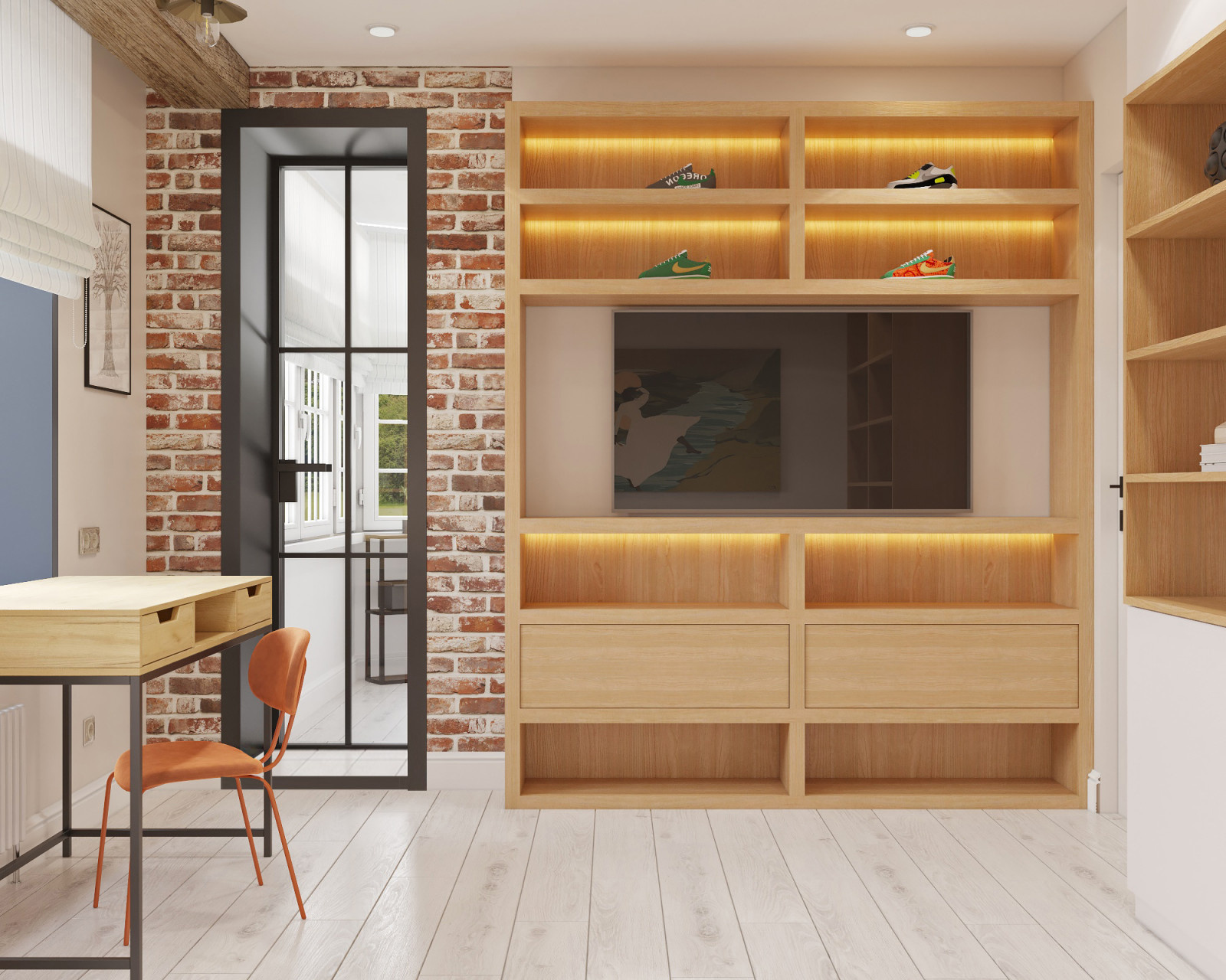 Дизайн проект квартиры с элементами стиля mid-century modern.