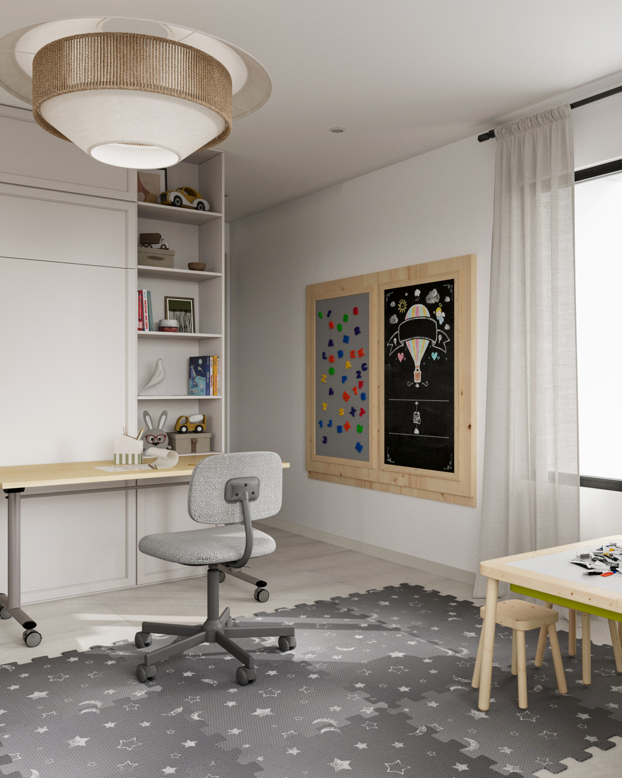 Kids' bedroom and play area