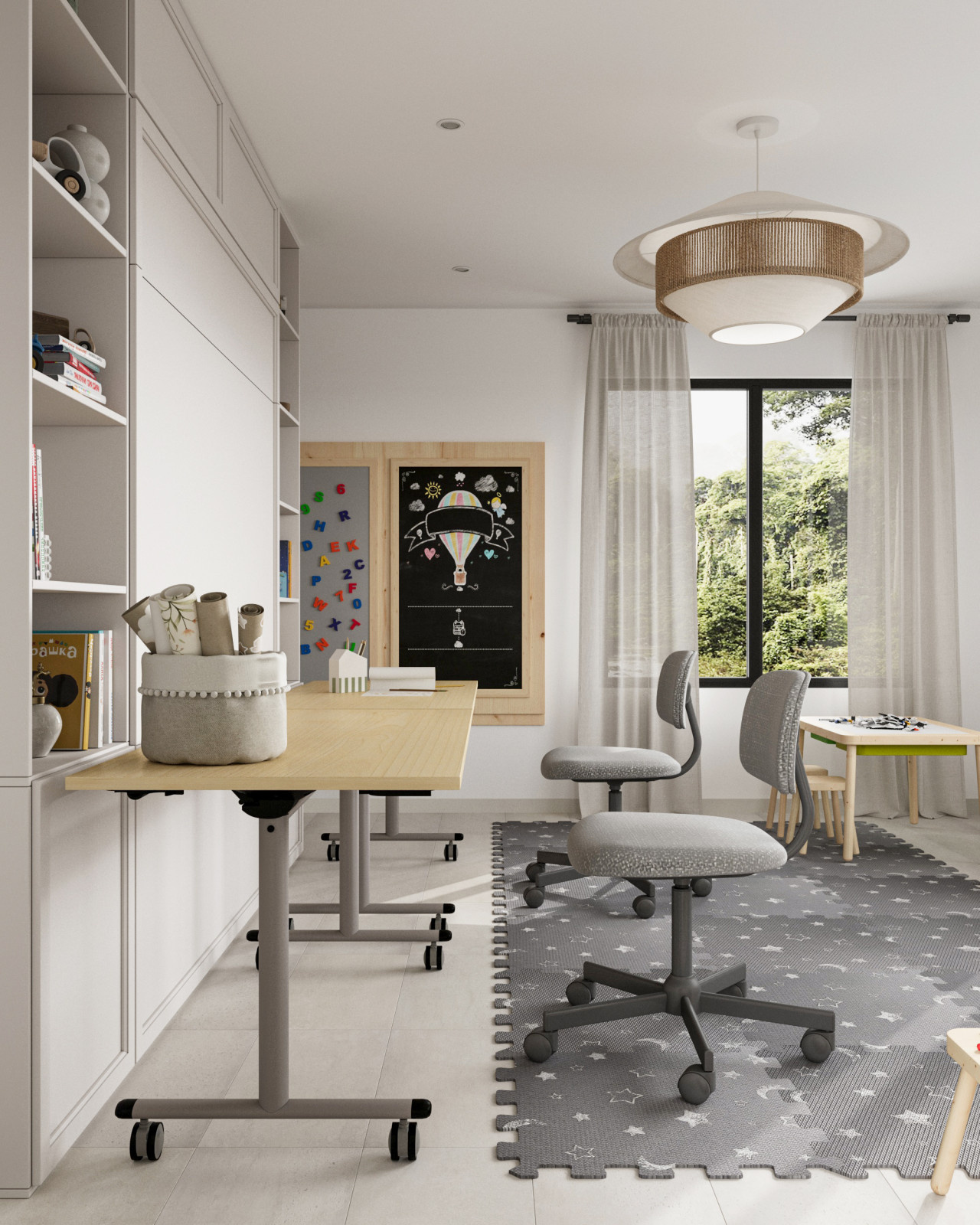 Kids' bedroom and play area