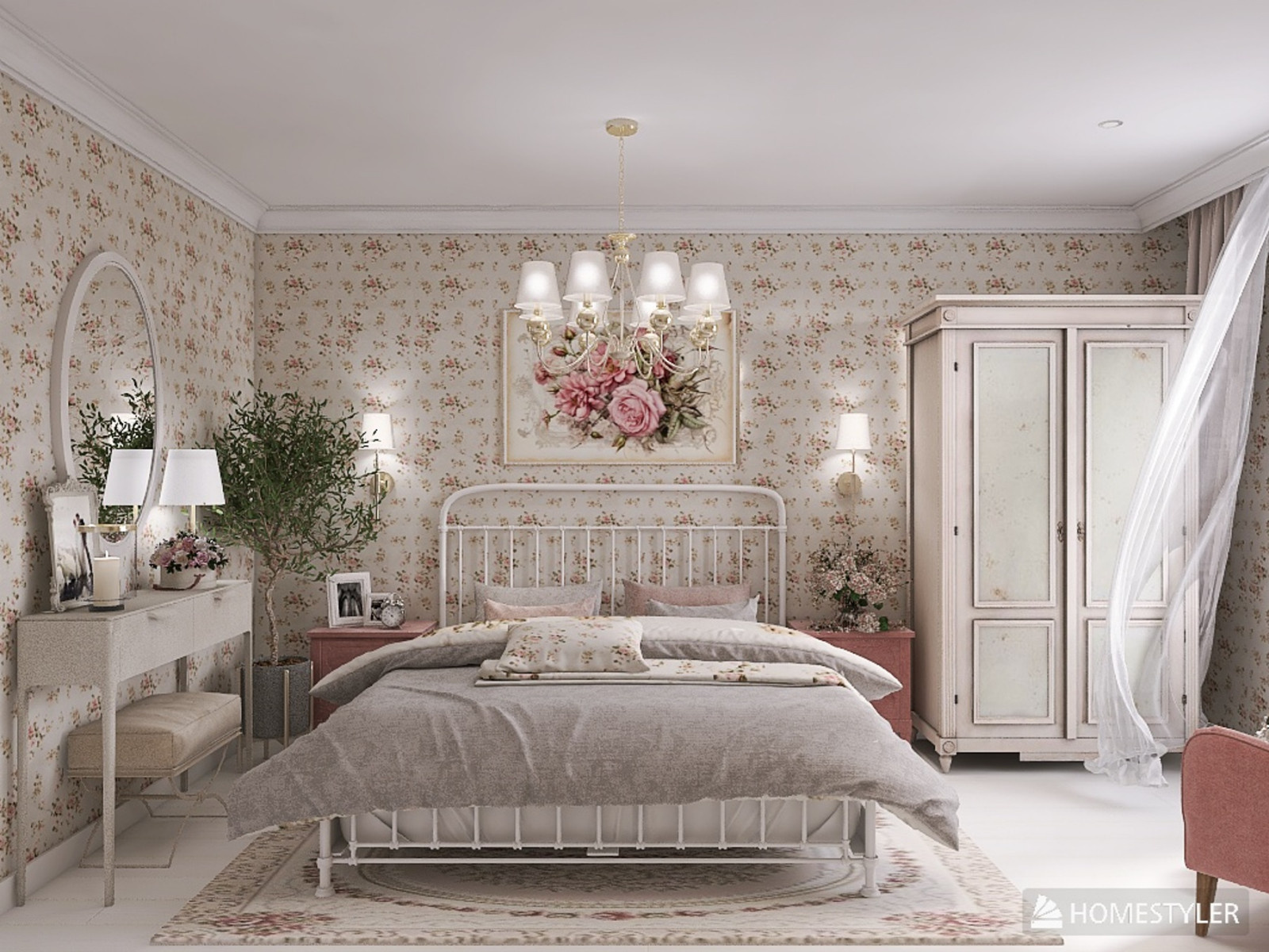Спальня для девушки в стиле шебби-шик