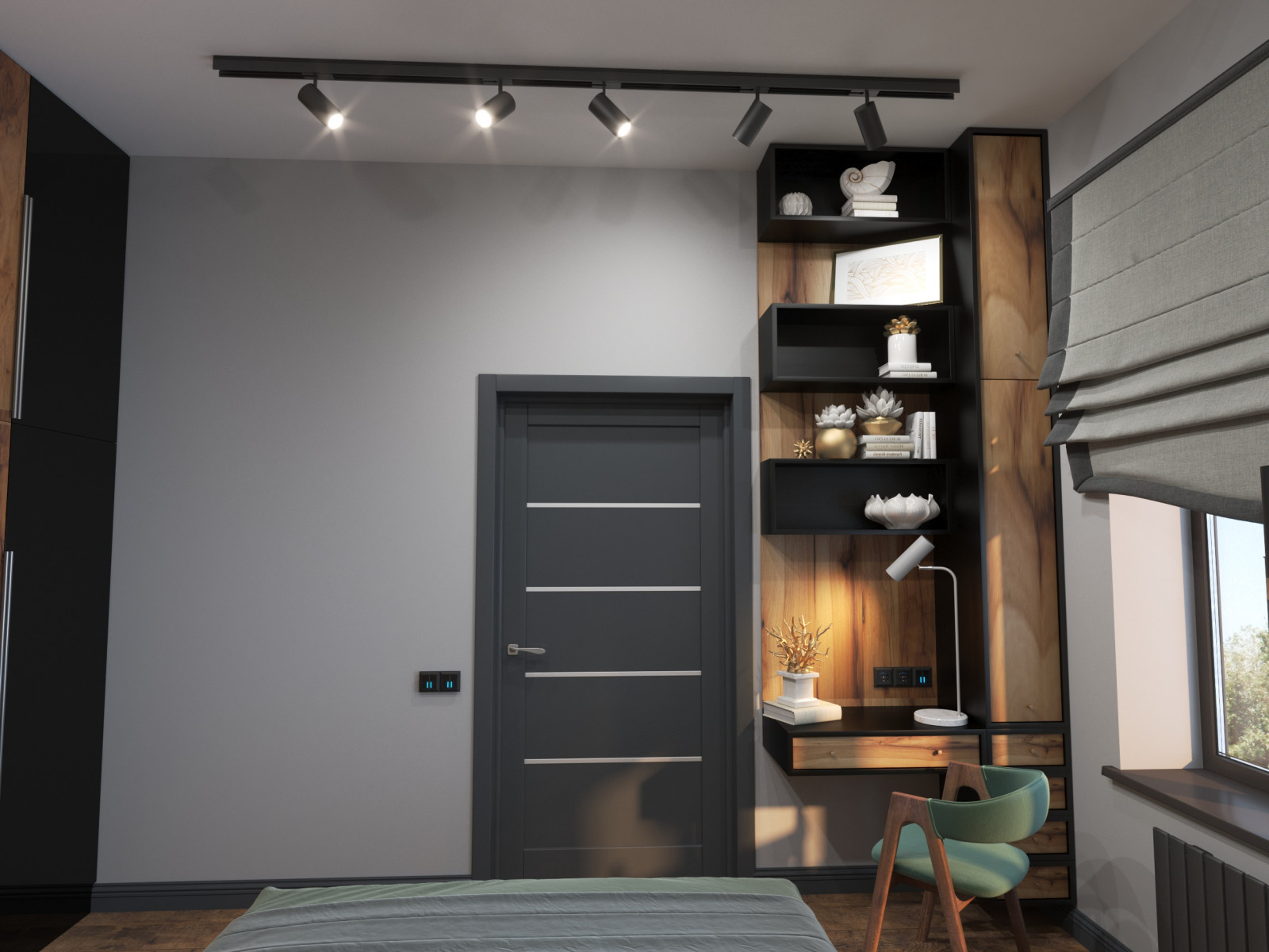 Дизайн проект спальни отель №1