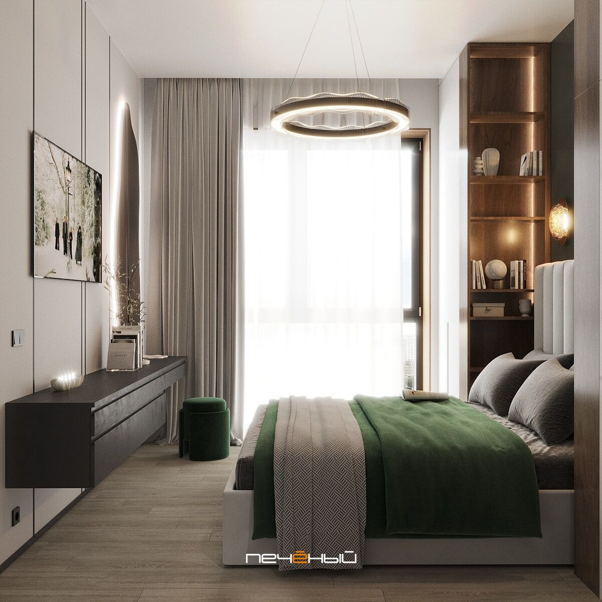 2025 Дизайн 3-комн. квартиры 69 м² в современном стиле, ЖК Dream Tower