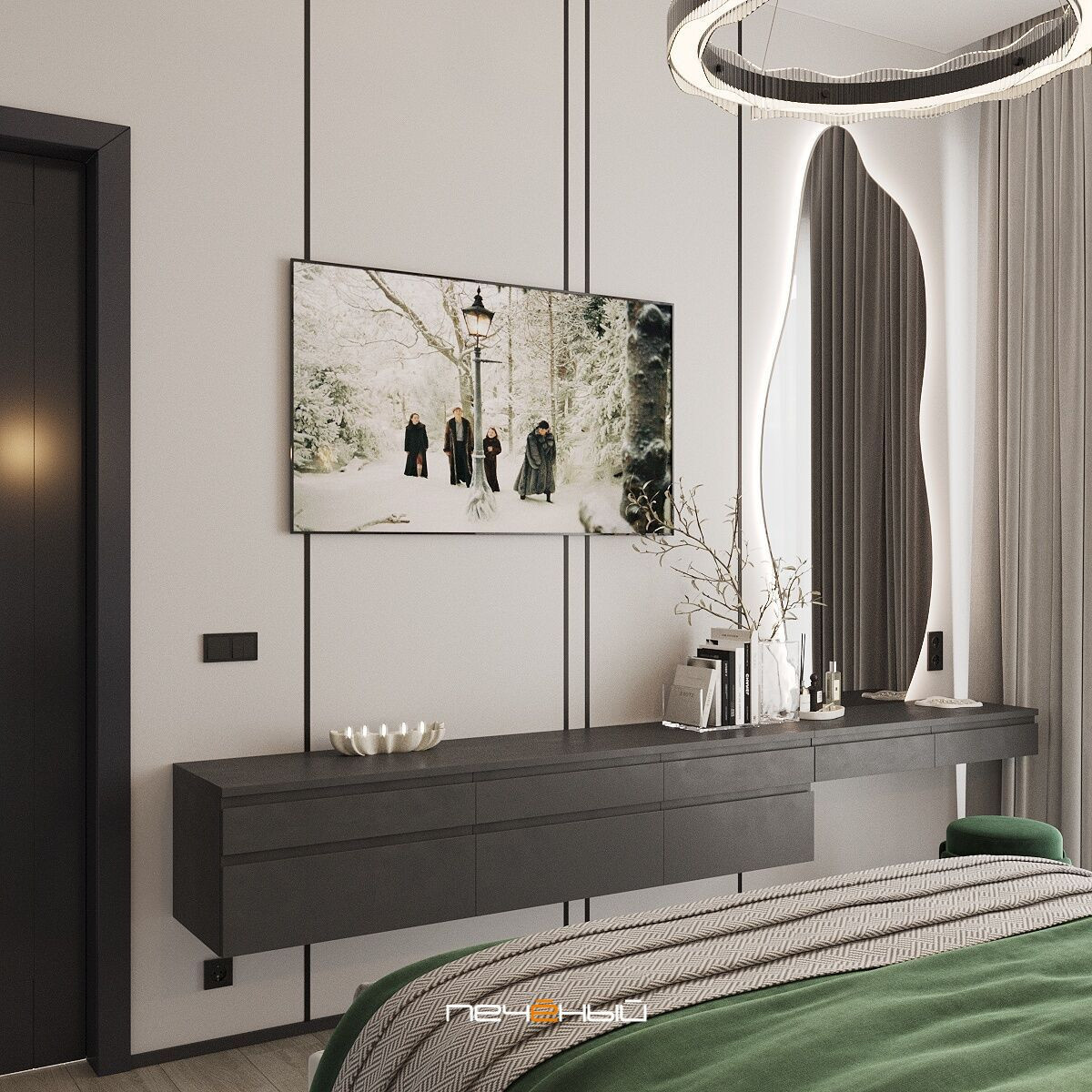 2025 Дизайн 3-комн. квартиры 69 м² в современном стиле, ЖК Dream Tower